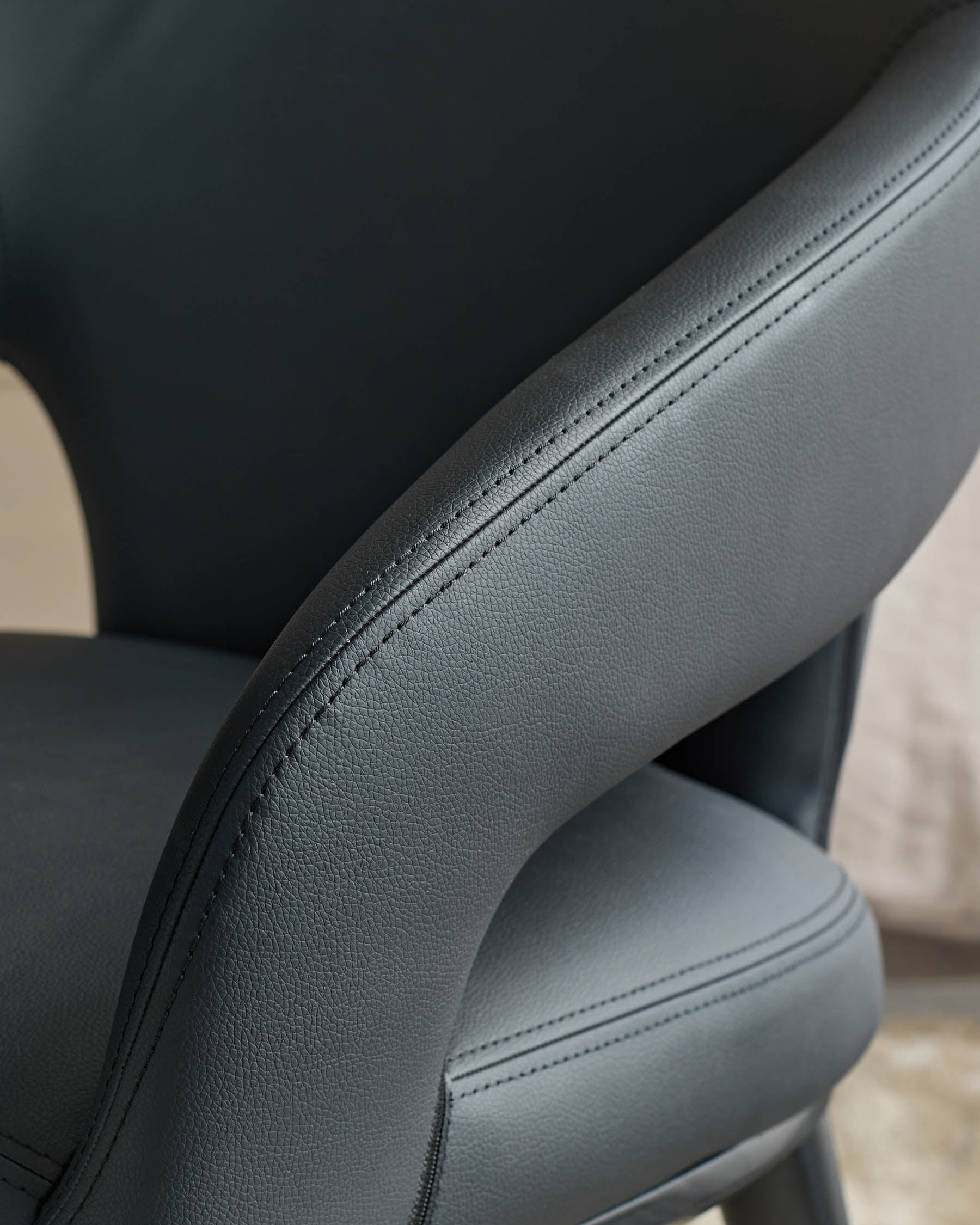 Heath black faux leather dining chair