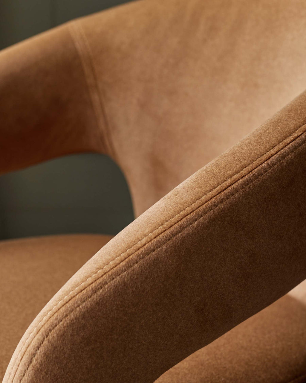 Heath caramel fabric dining chair