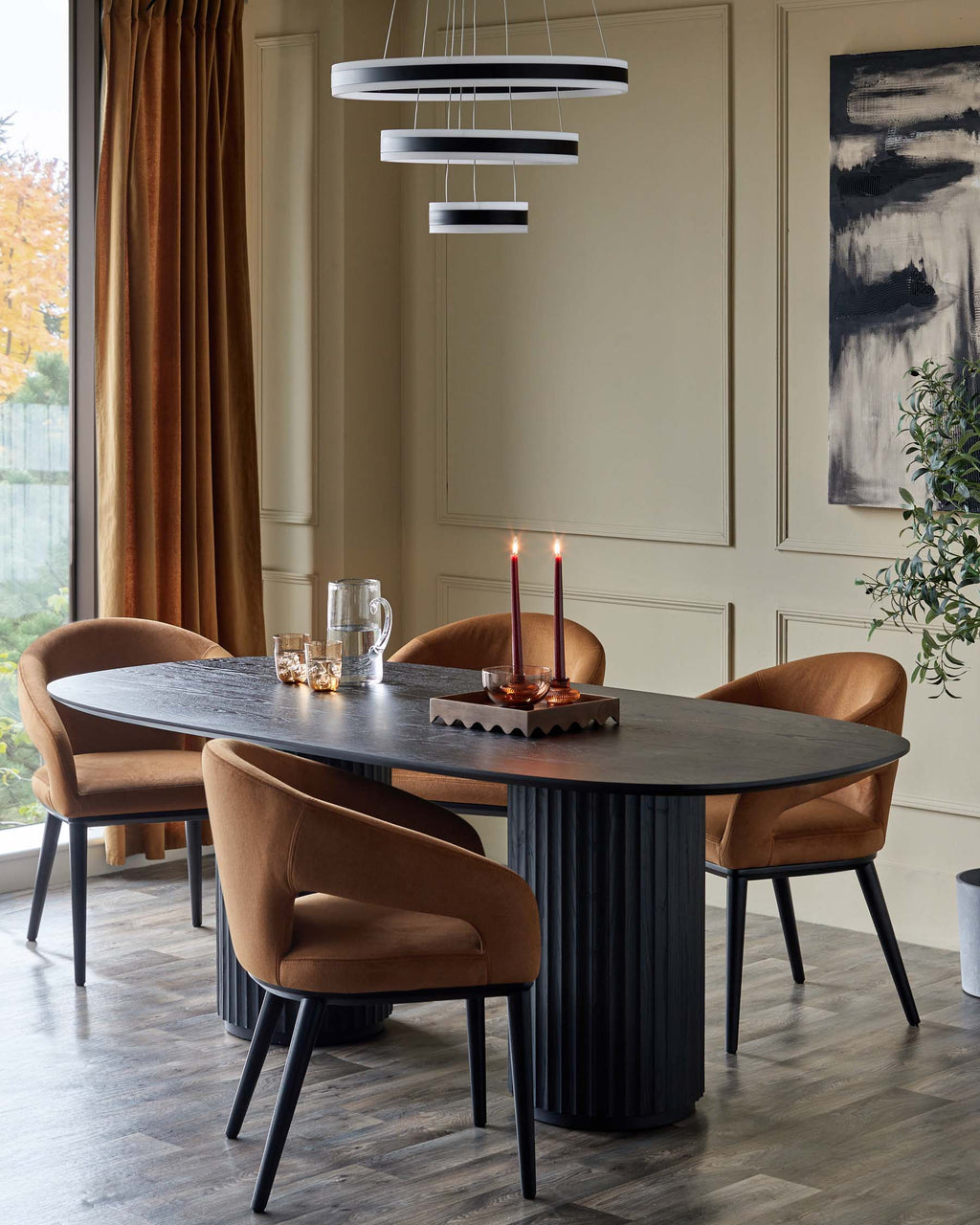 Heath caramel fabric dining chair