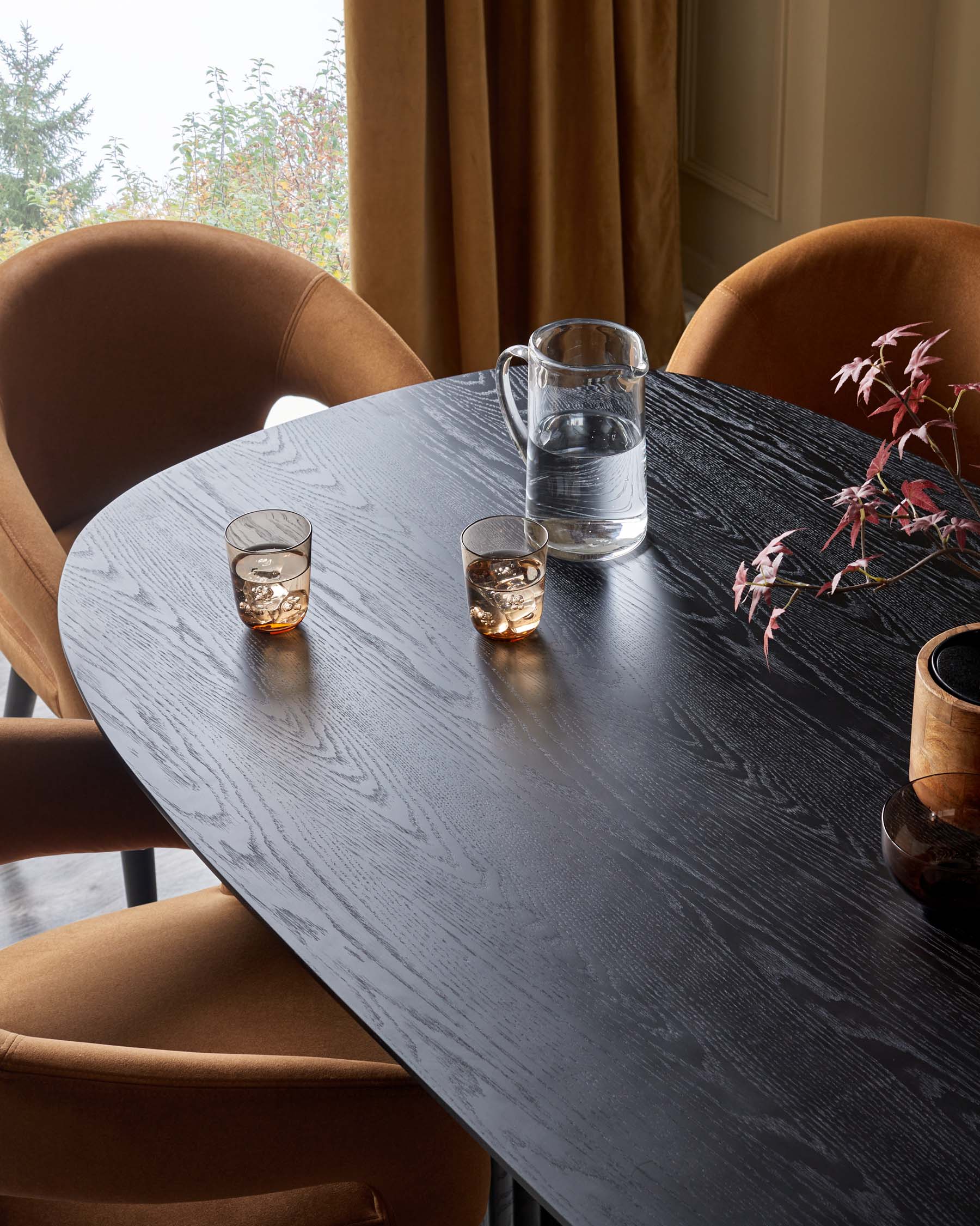 Heath caramel fabric dining chair