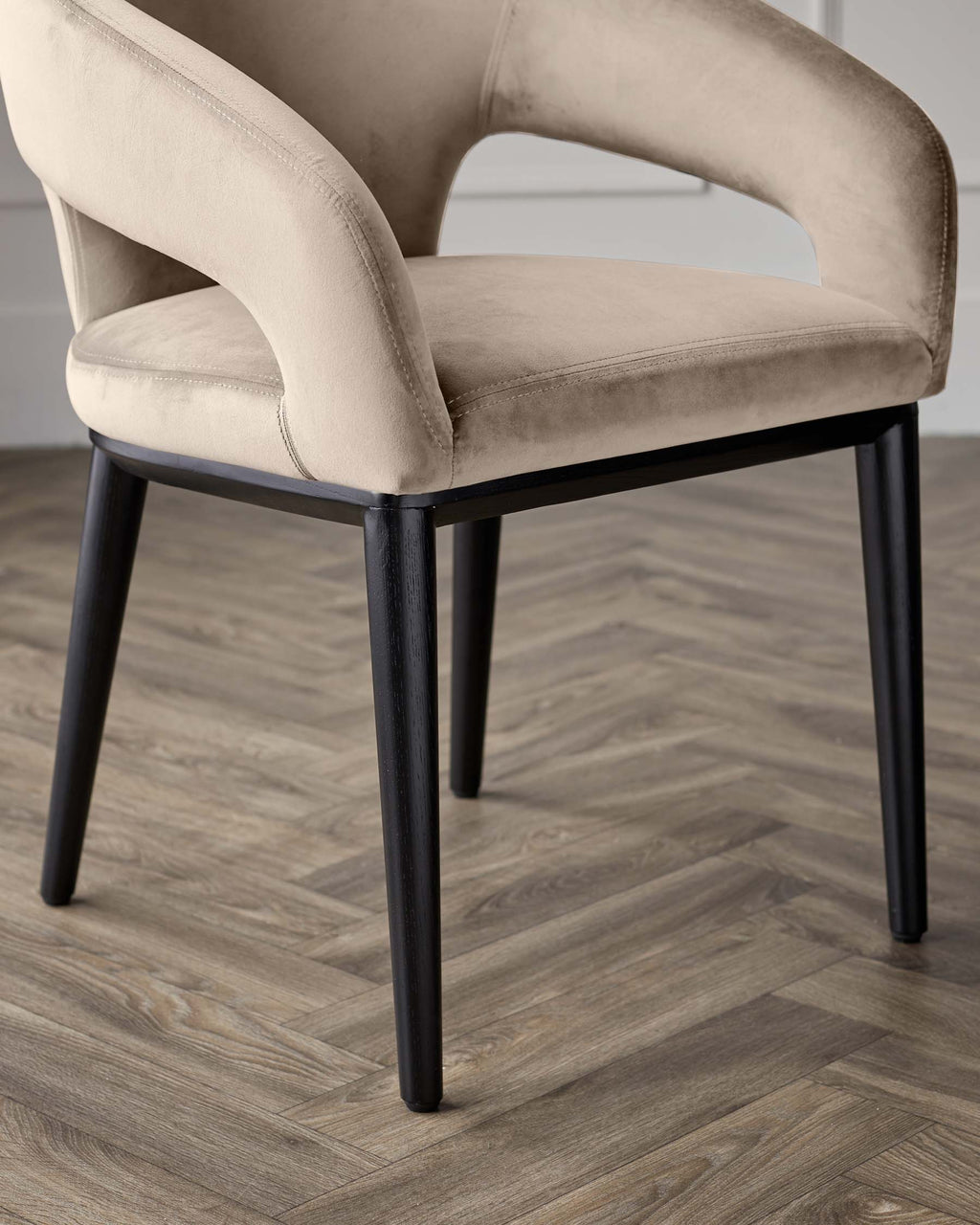Heath Champagne Black Wood Dining Chair