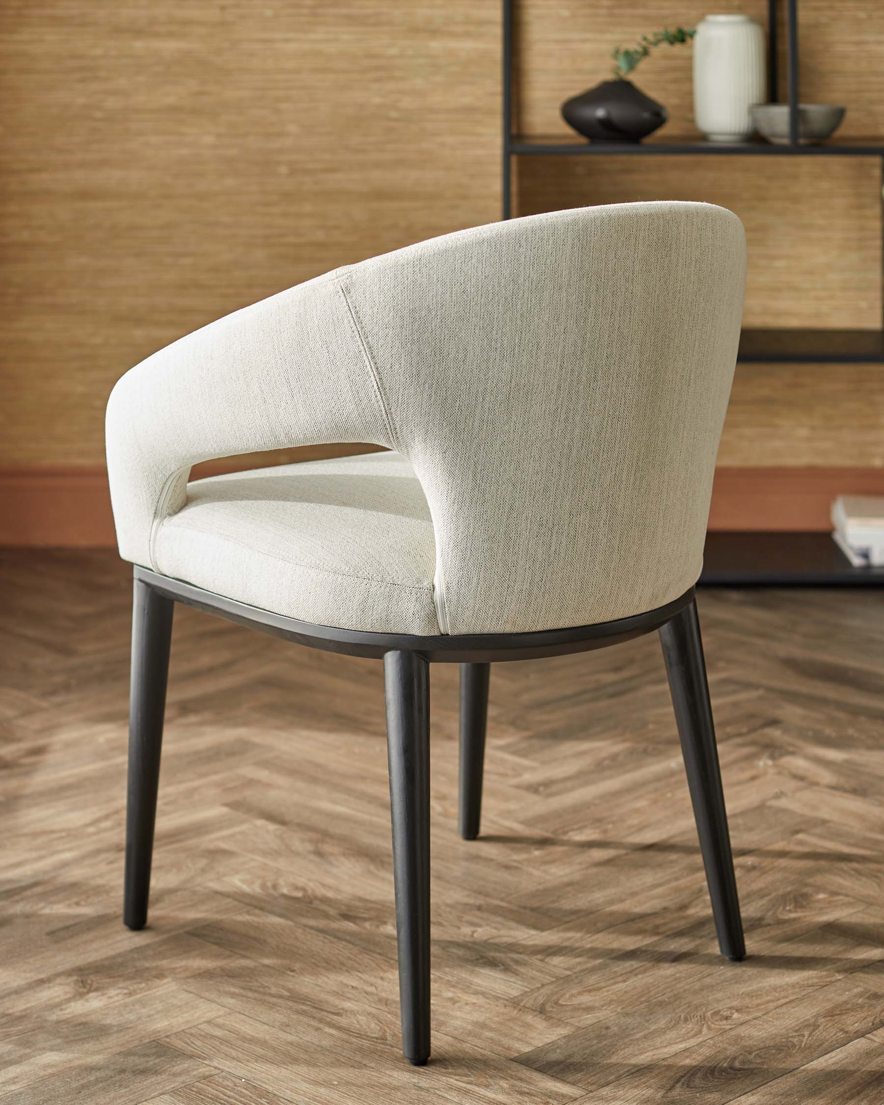 Heath ivory dual tone fabric dining chair