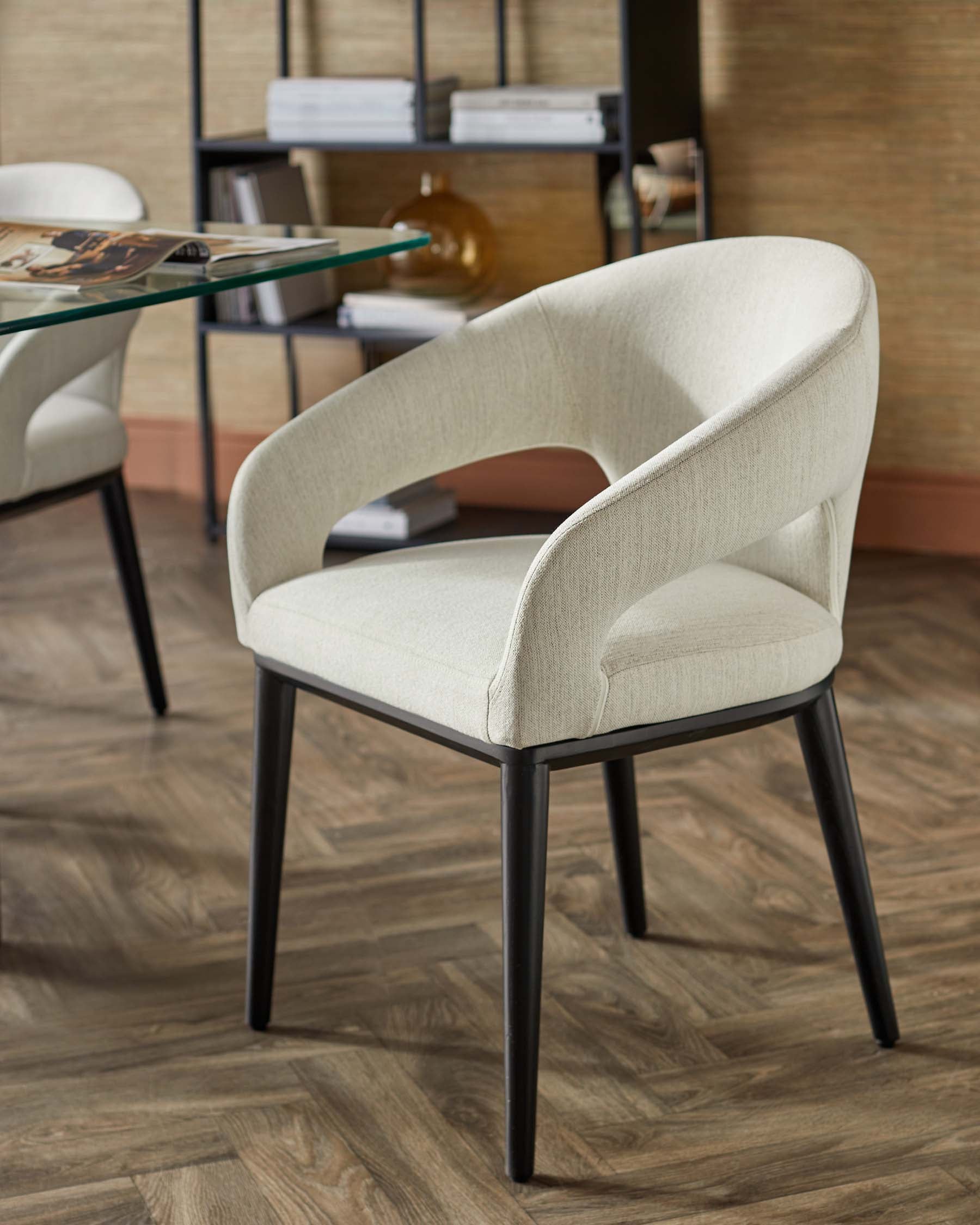 Heath ivory dual tone fabric dining chair