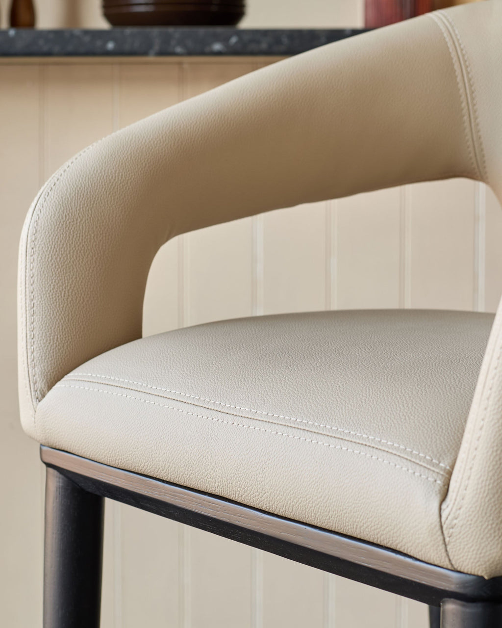 Heath natural faux leather bar stool