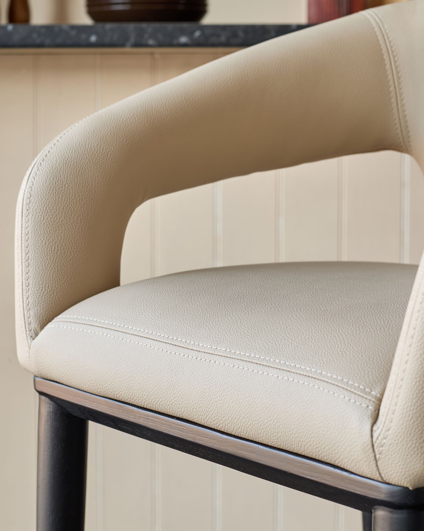 Heath natural faux leather bar stool