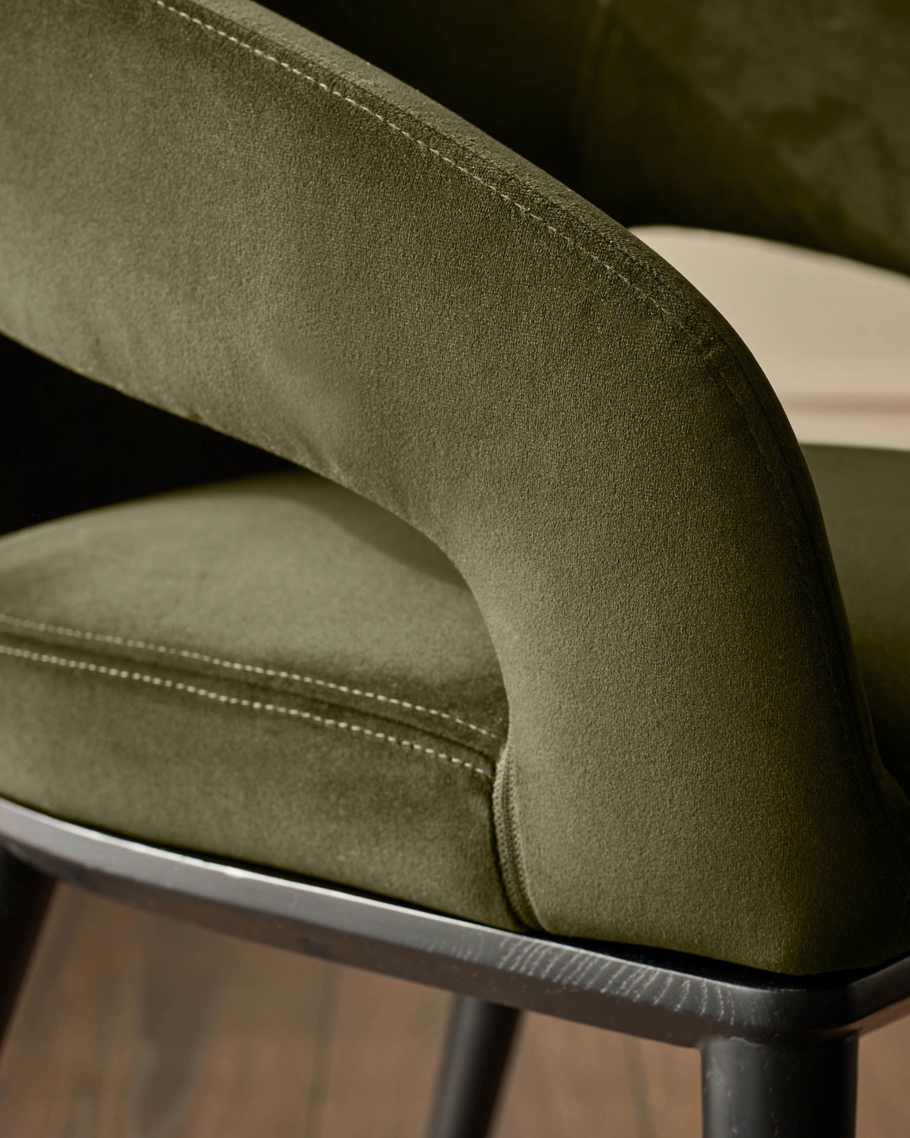 Heath olive green velvet dining chair