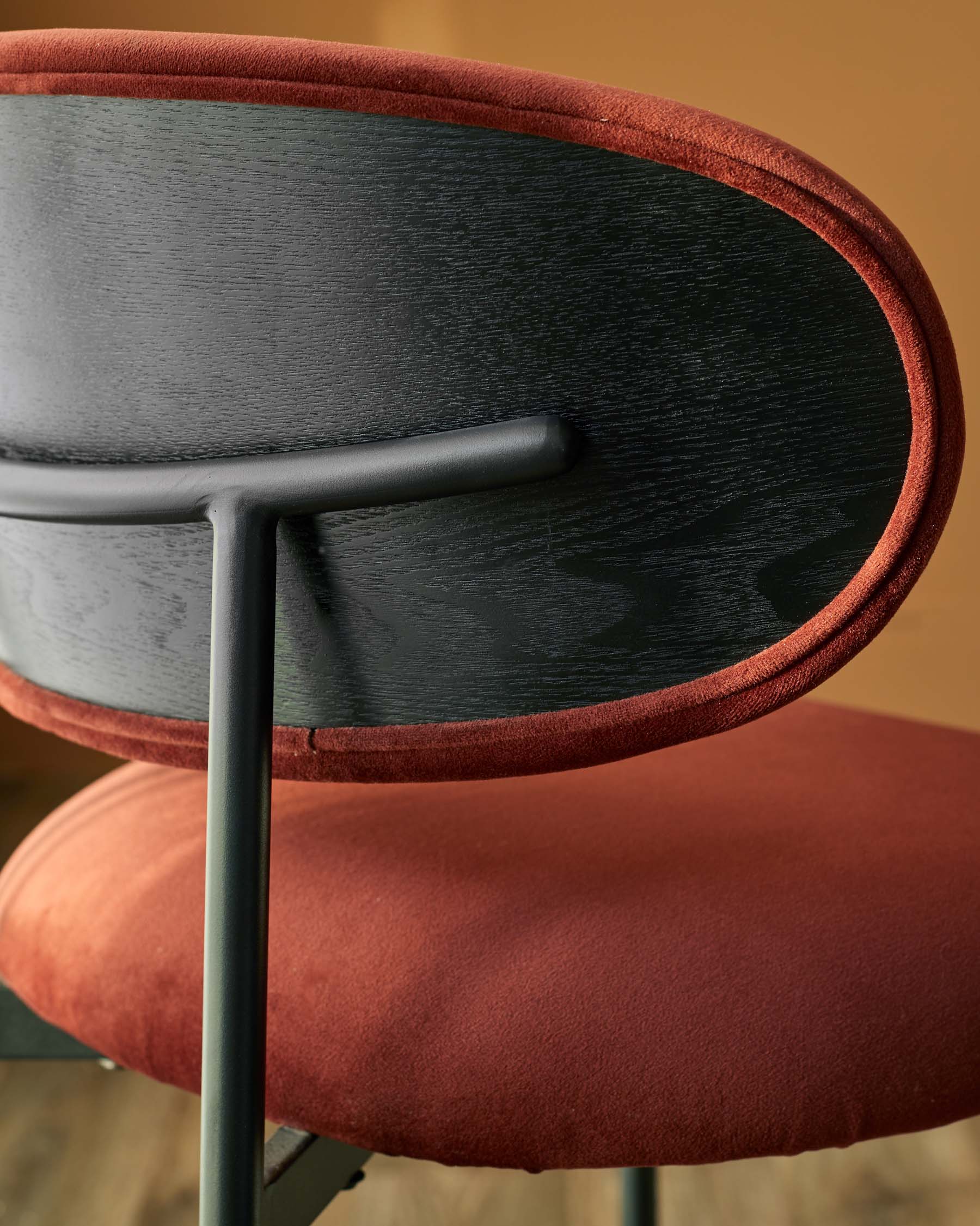 Cree toffee red velvet dining chair