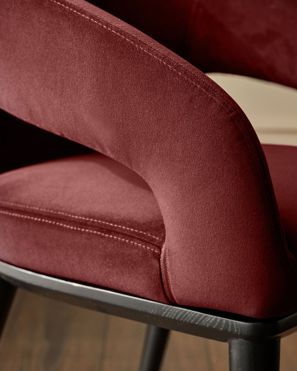 Heath toffee red velvet dining chair