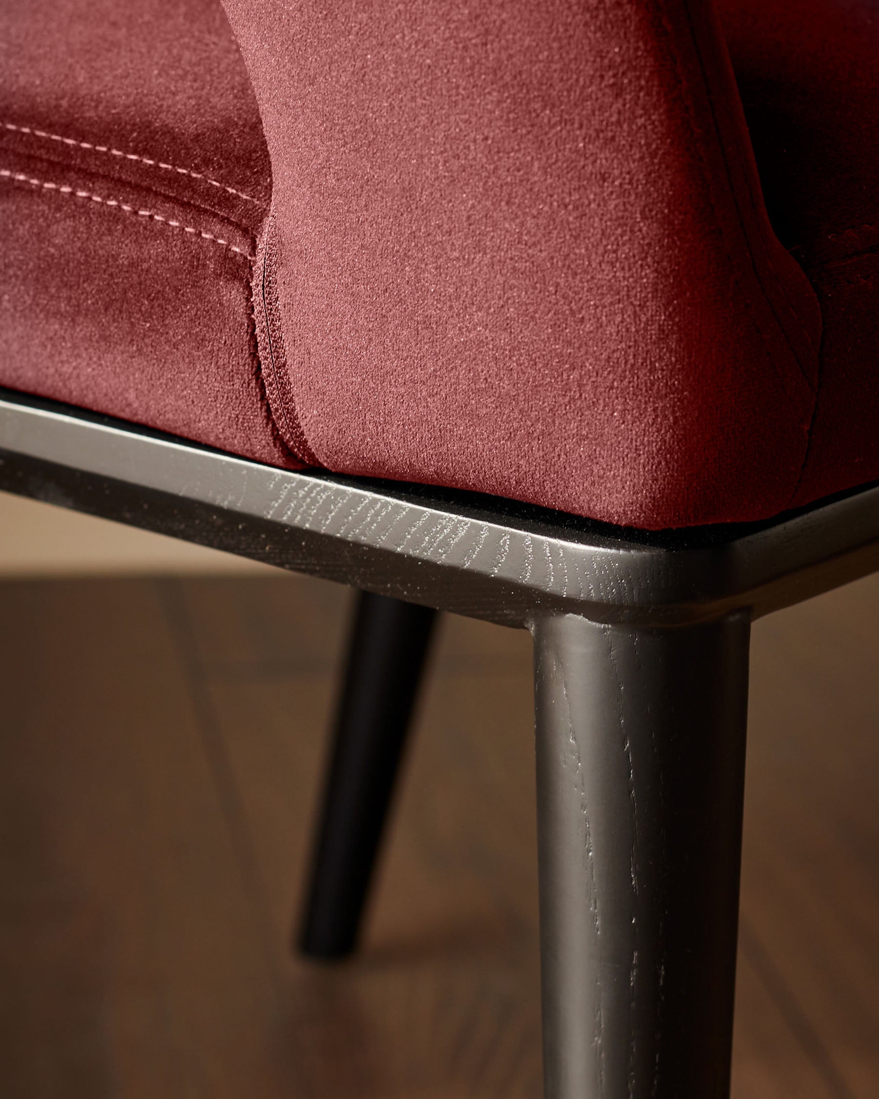 Heath toffee red velvet dining chair