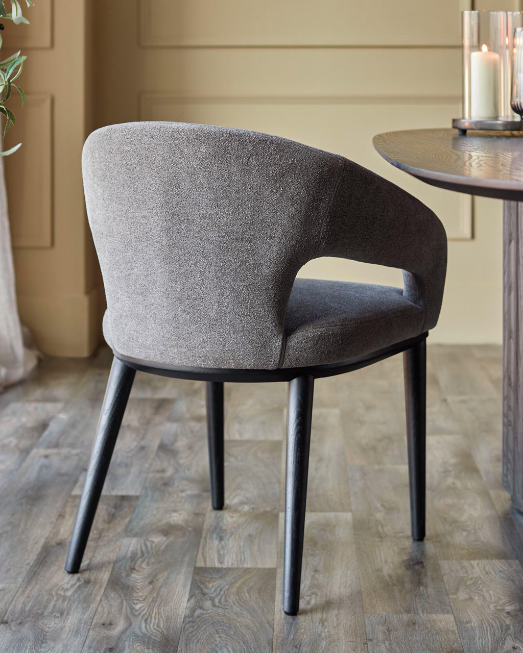Heath dark grey boucle dining chair
