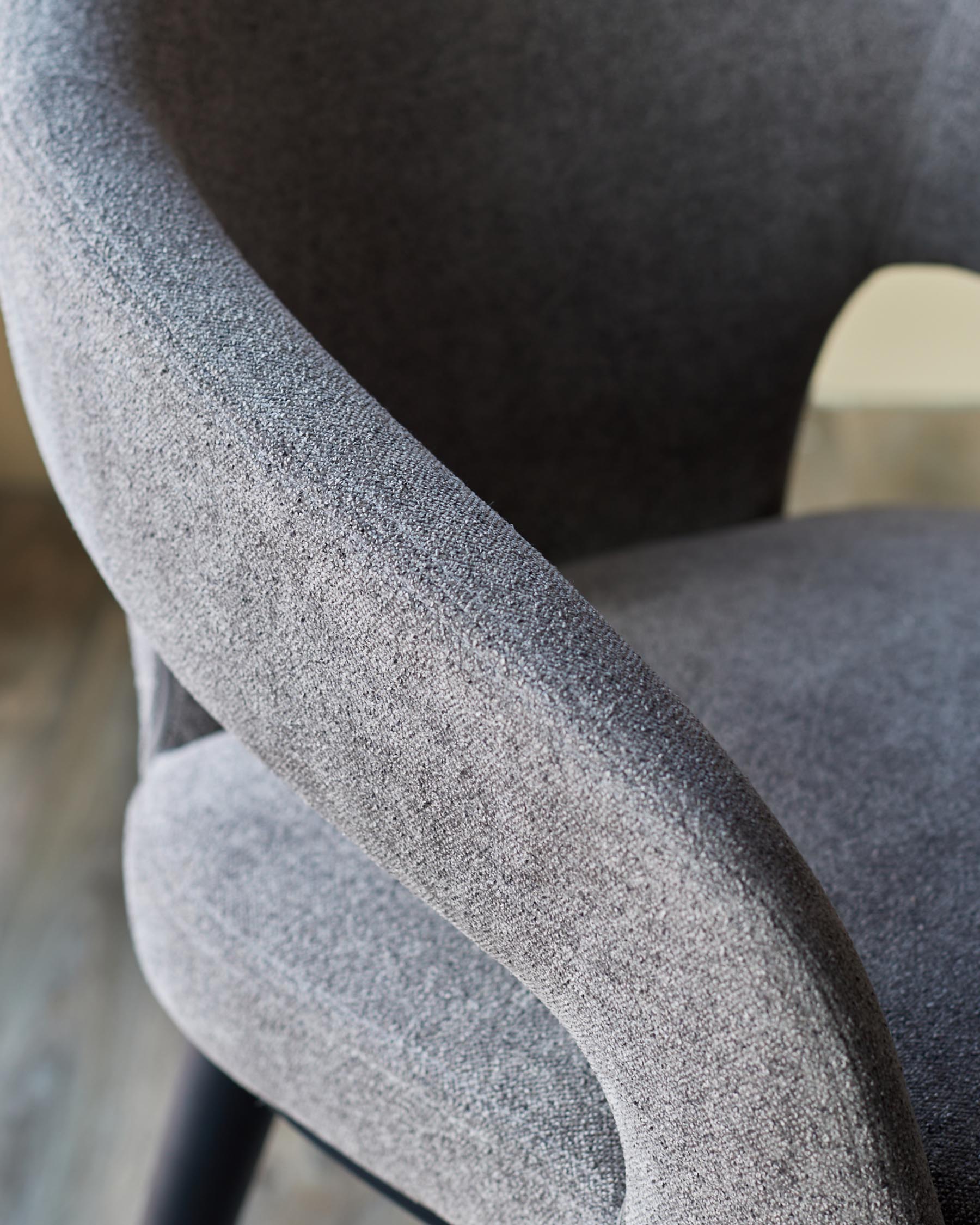 Heath dark grey boucle dining chair