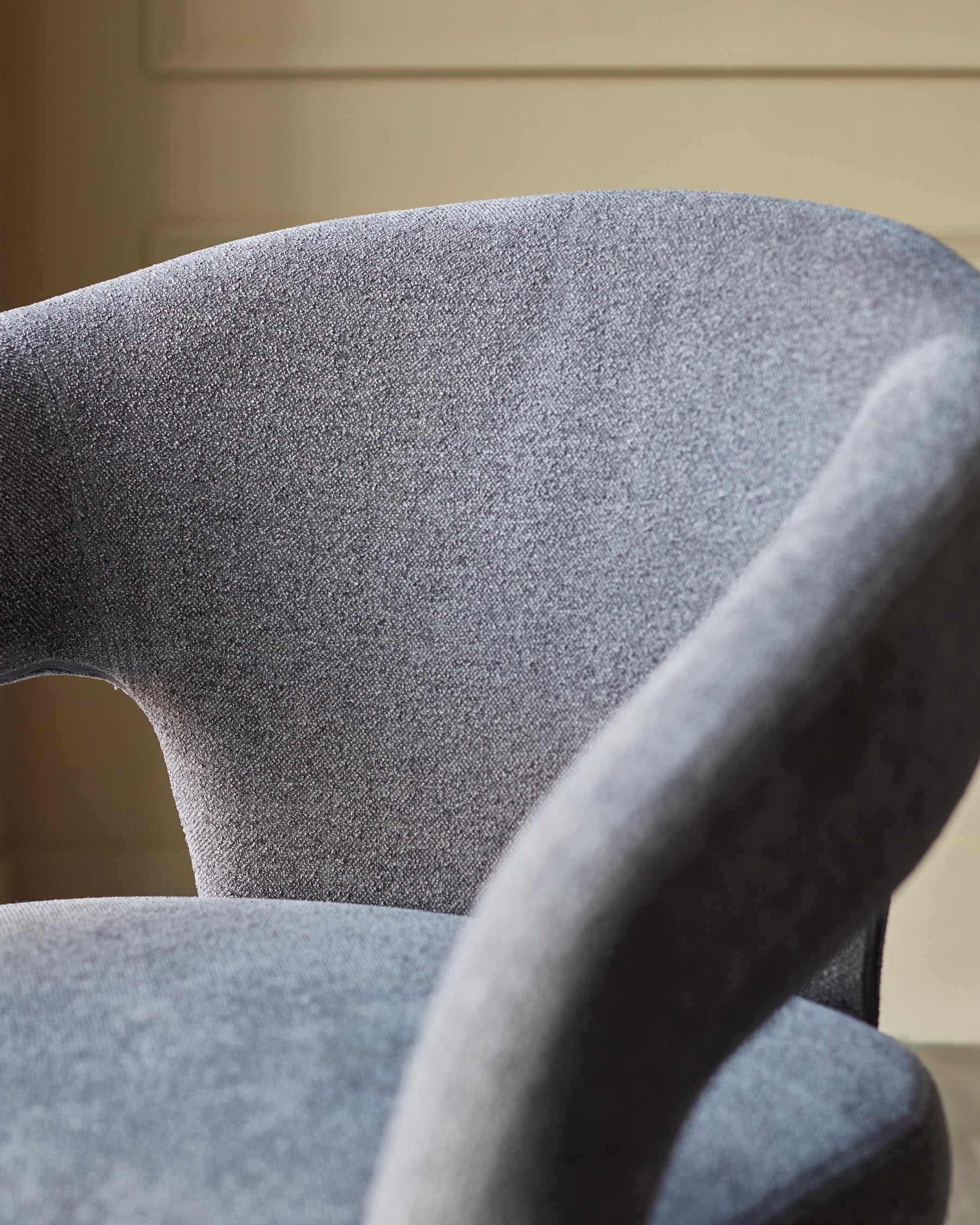 Heath dark grey boucle dining chair