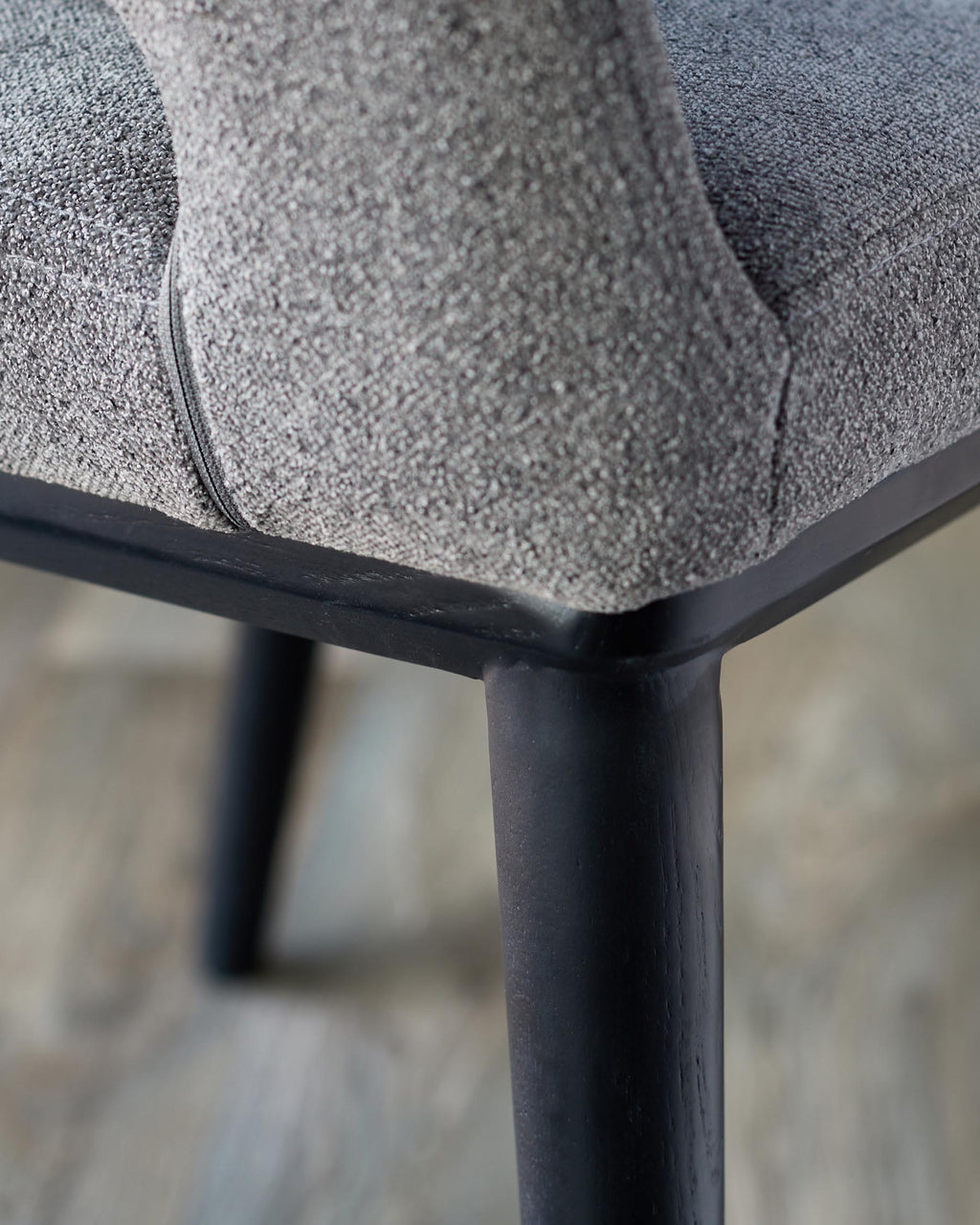 Heath dark grey boucle dining chair