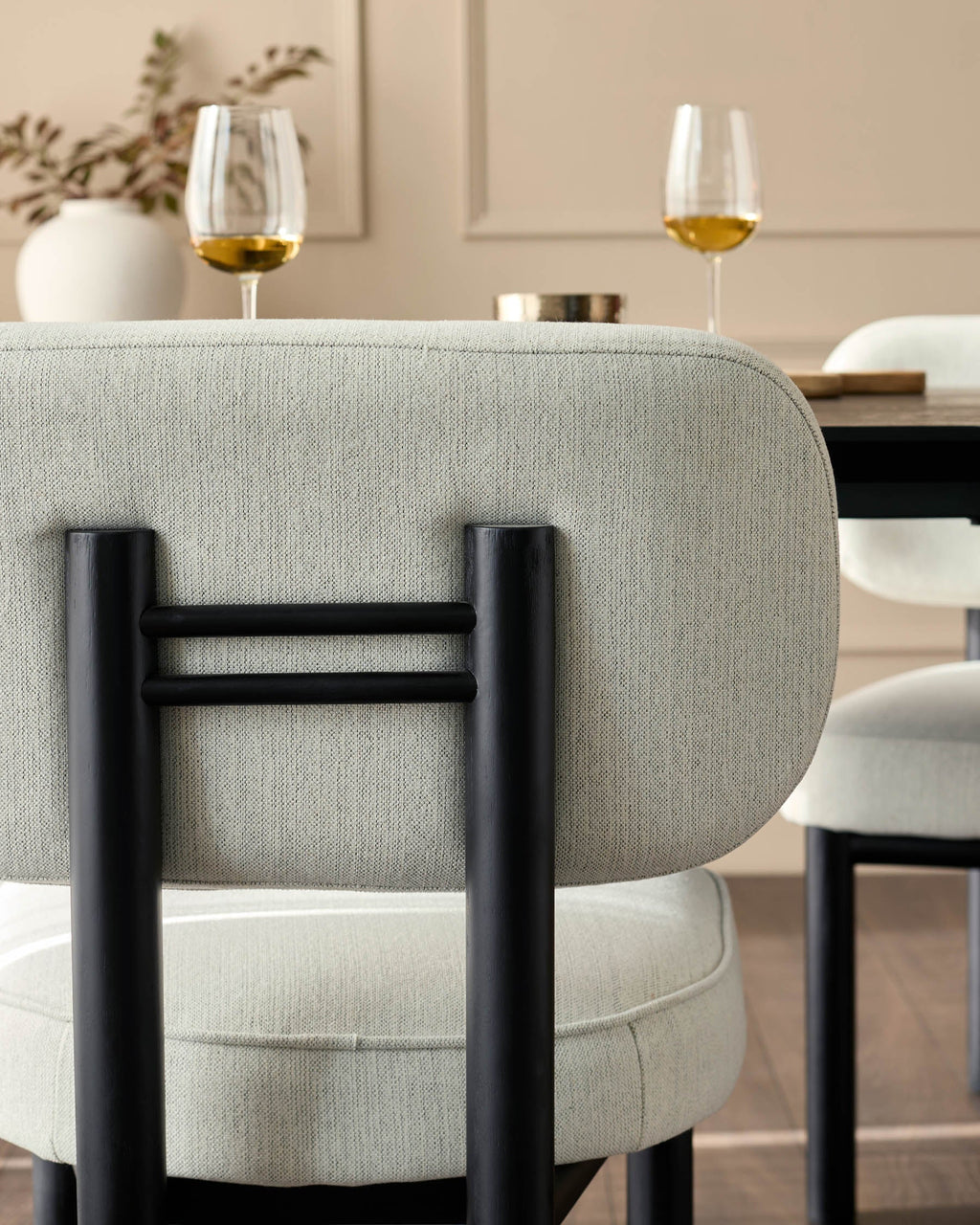 Henley ivory dual tone fabric dining chair