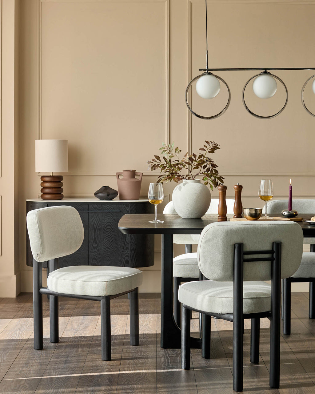 Henley ivory dual tone fabric dining chair