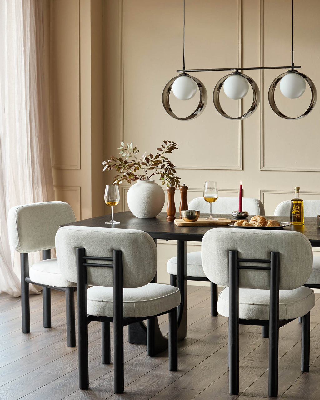 Henley ivory dual tone fabric dining chair