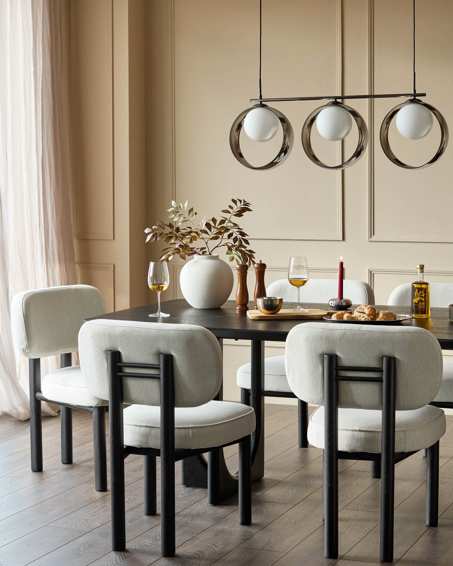 Henley ivory dual tone fabric dining chair