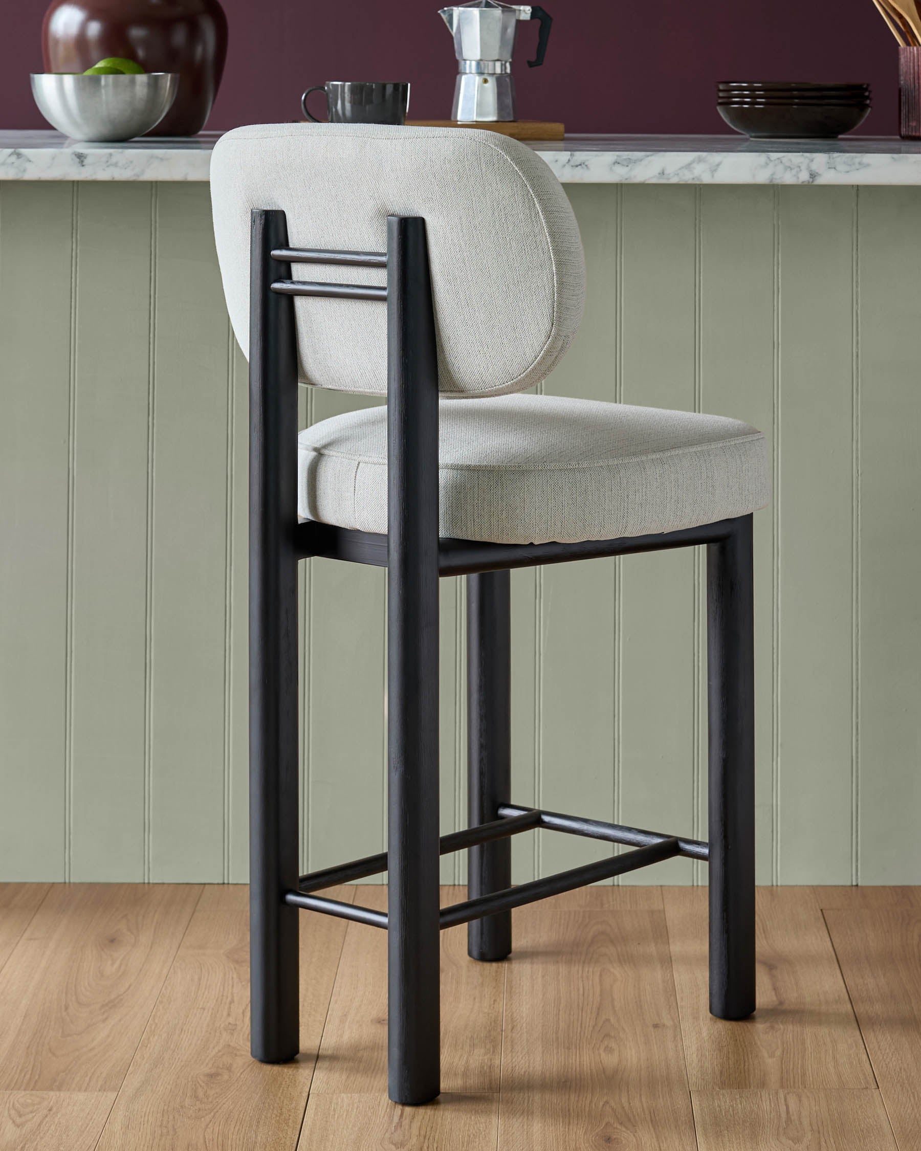 Henley ivory dual tone fabric bar stool