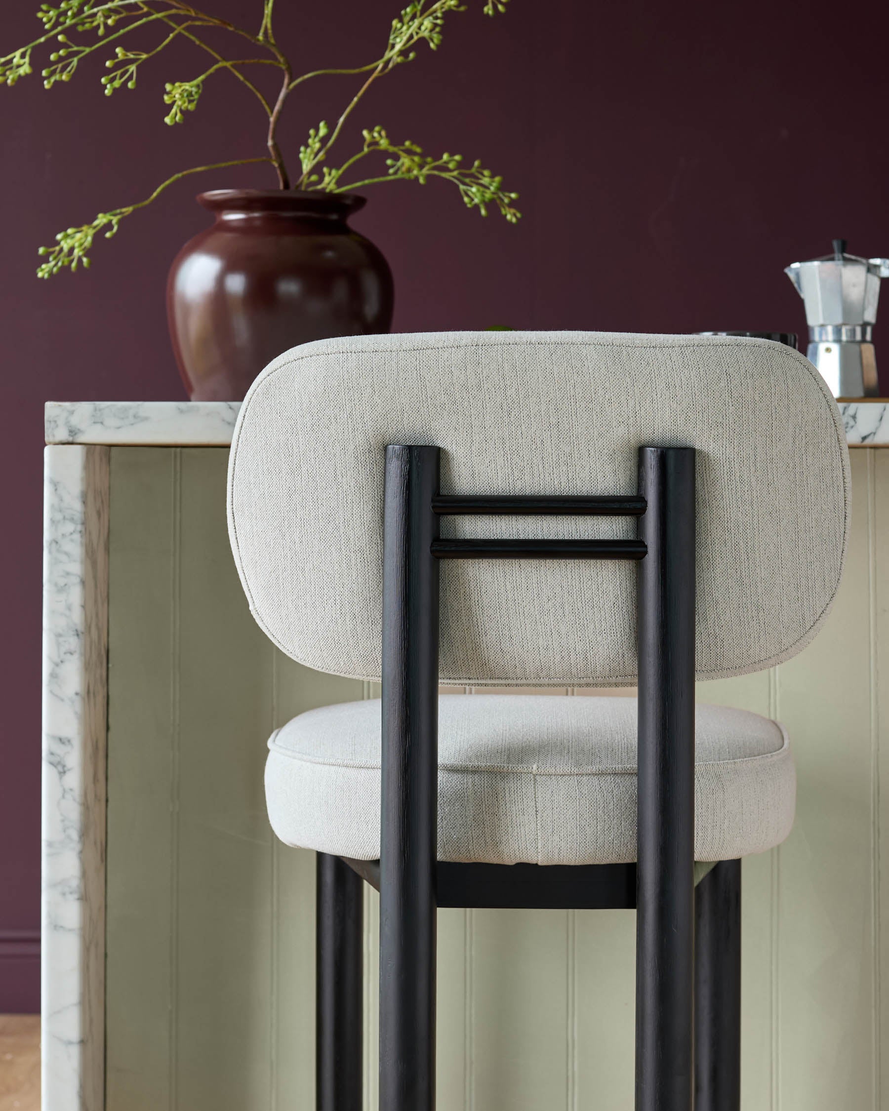 Henley ivory dual tone fabric bar stool