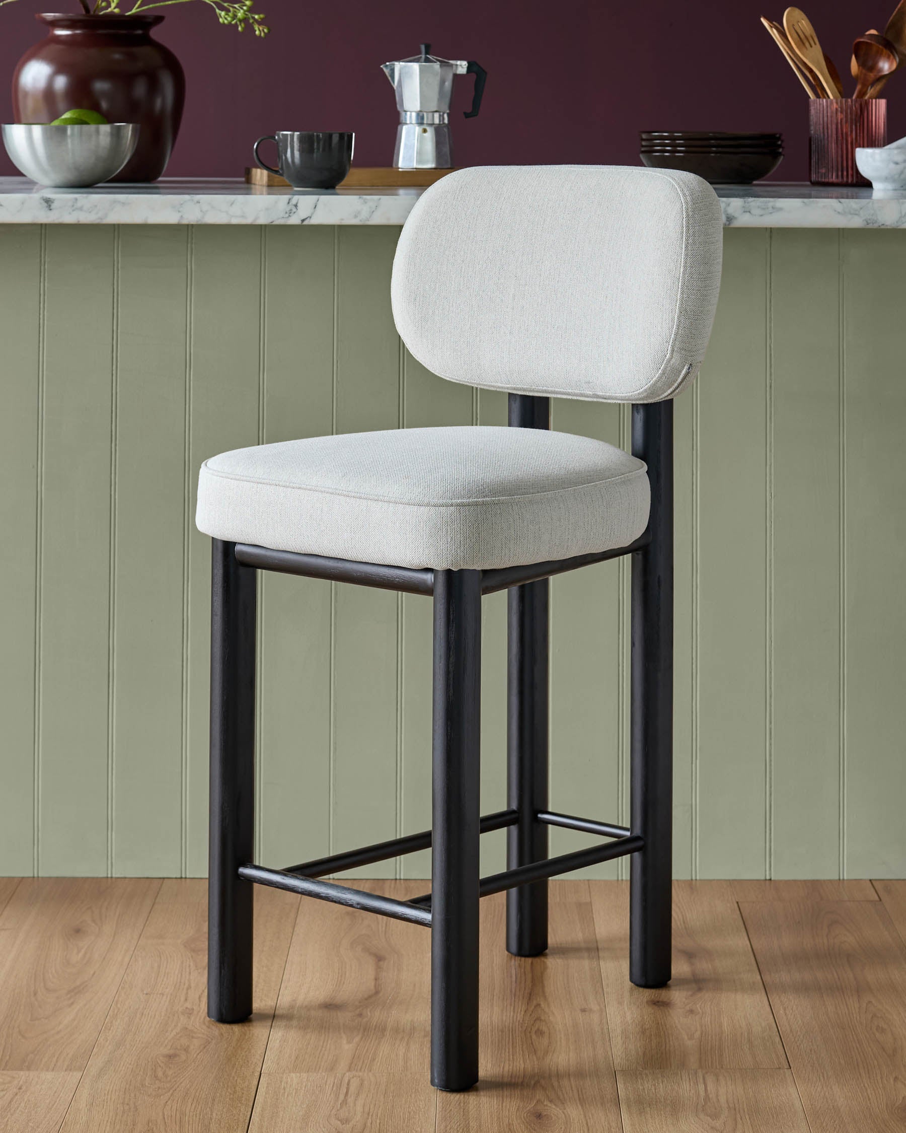 Henley ivory dual tone fabric bar stool