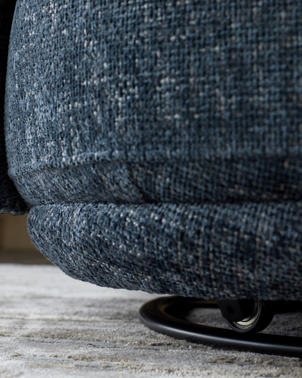 Henry Dark Blue Chunky Weave Swivel Love Seat