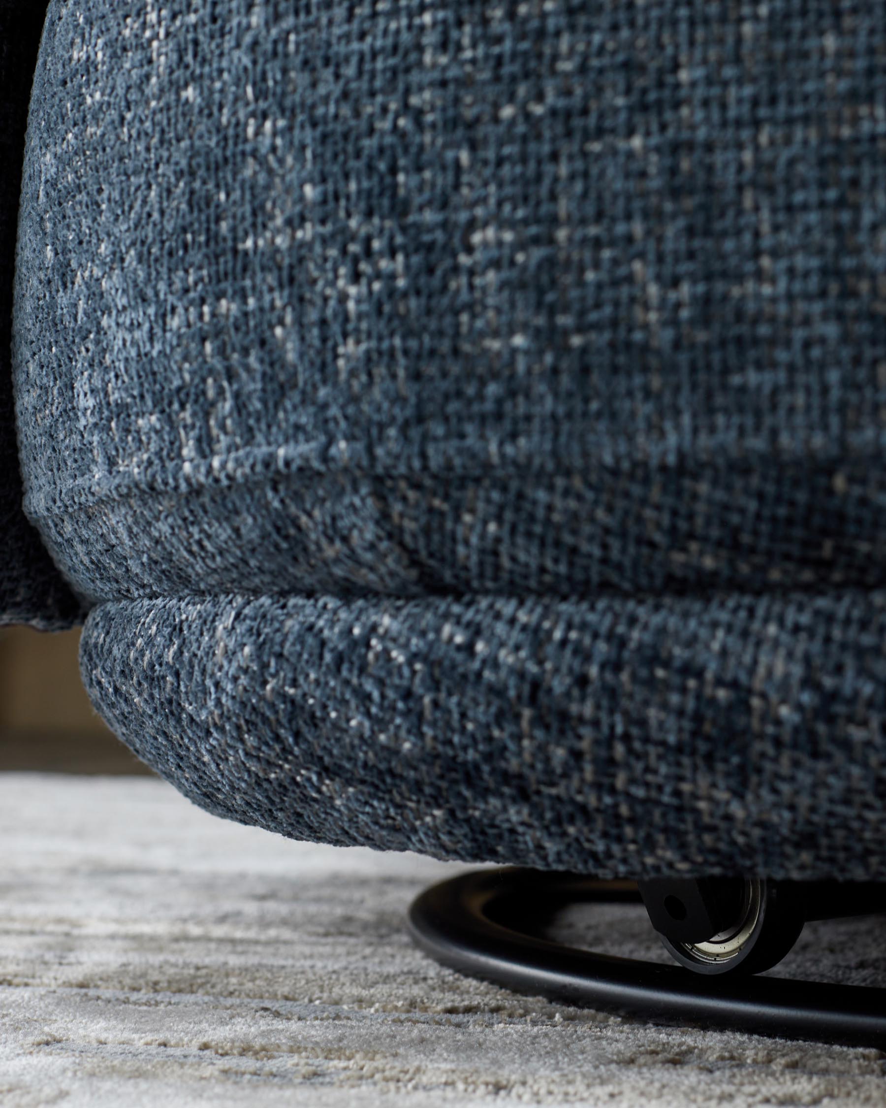 Henry Dark Blue Chunky Weave Swivel Love Seat