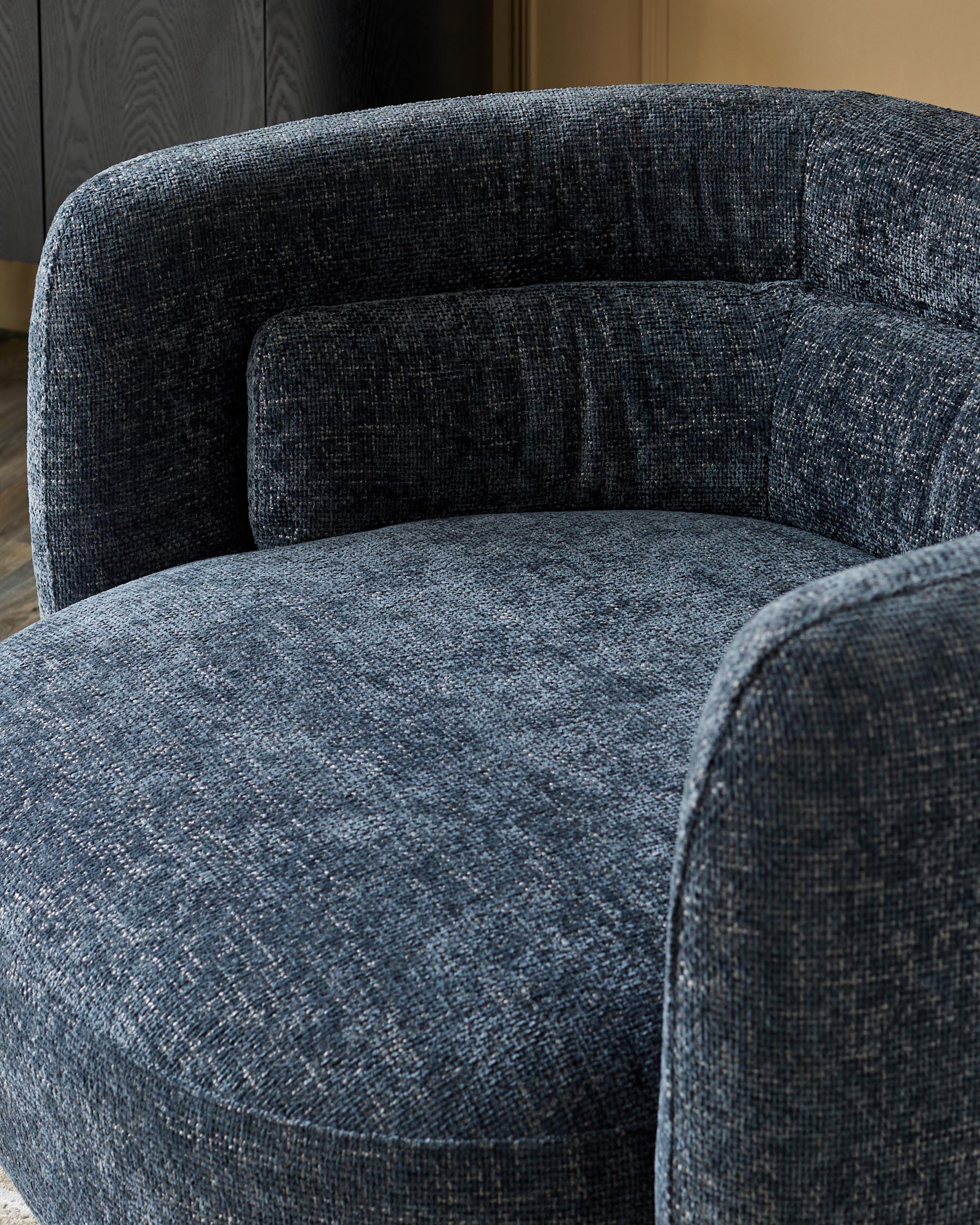 Henry Dark Blue Chunky Weave Swivel Love Seat