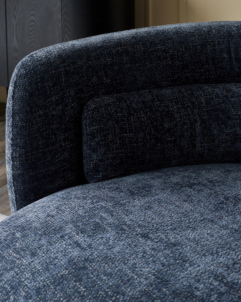 Henry Dark Blue Chunky Weave Swivel Love Seat