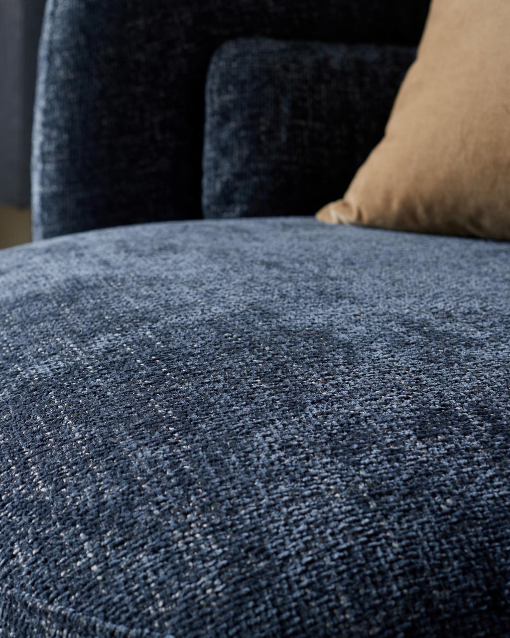 Henry Dark Blue Chunky Weave Swivel Love Seat