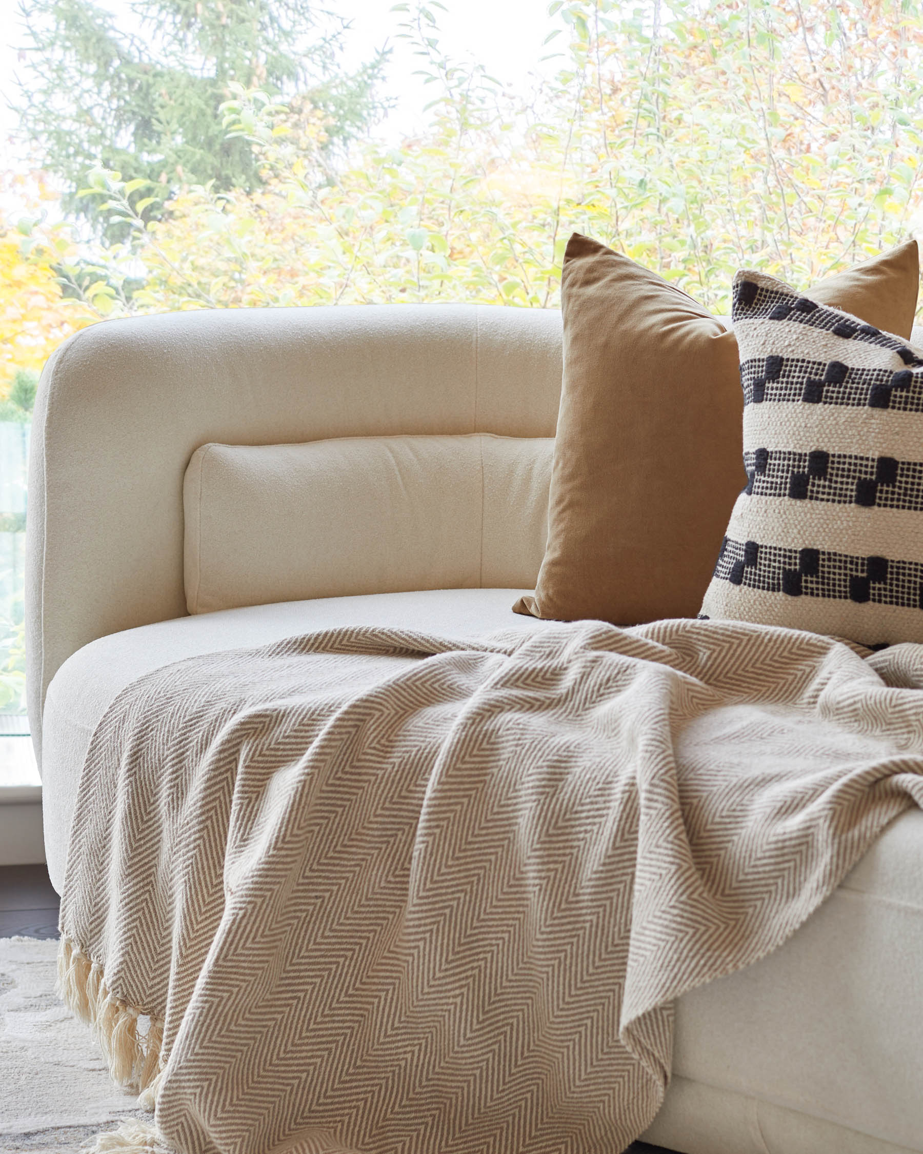 Henry Ivory Boucle 3 Seater Sofa