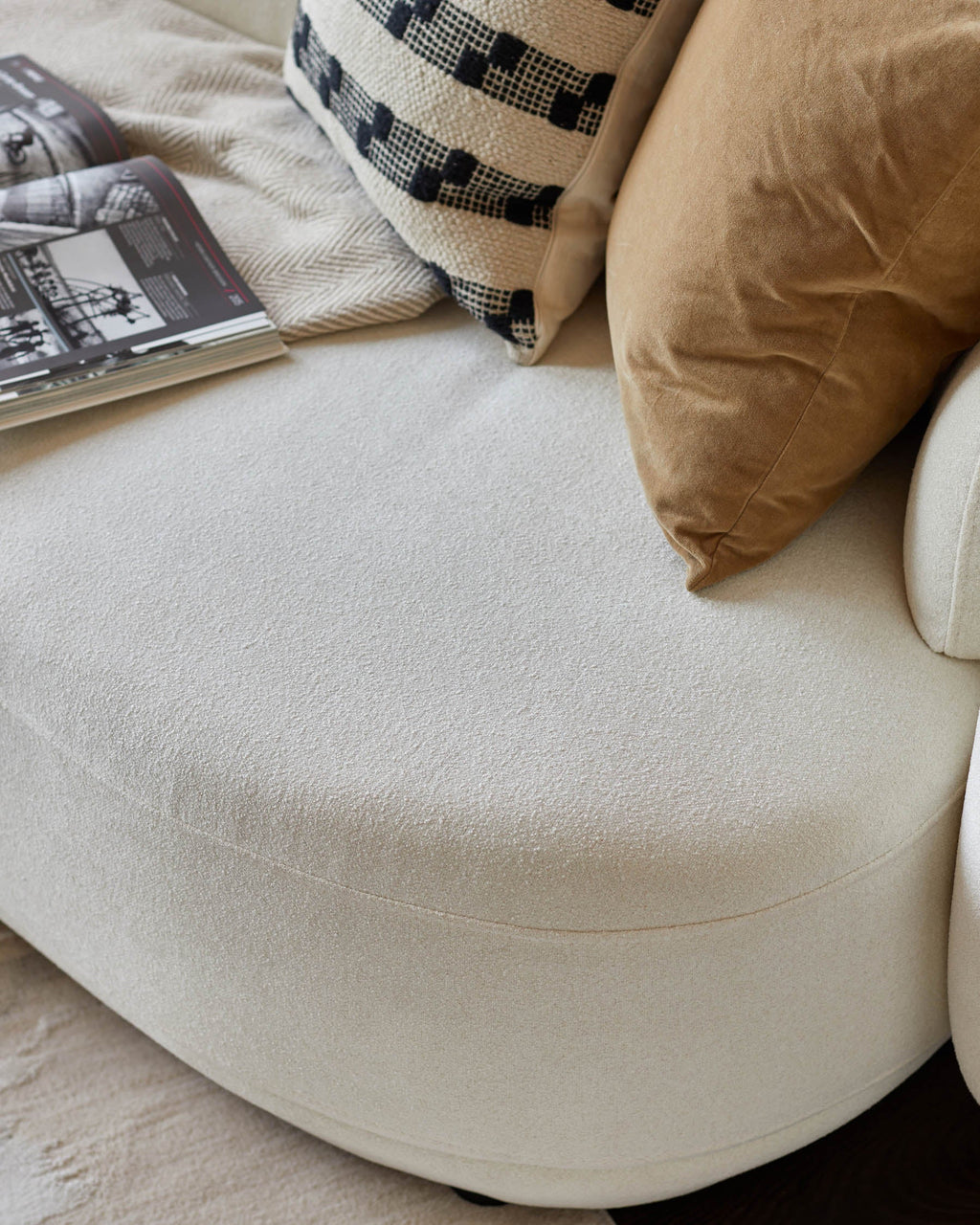 Henry Ivory Boucle 3 Seater Sofa