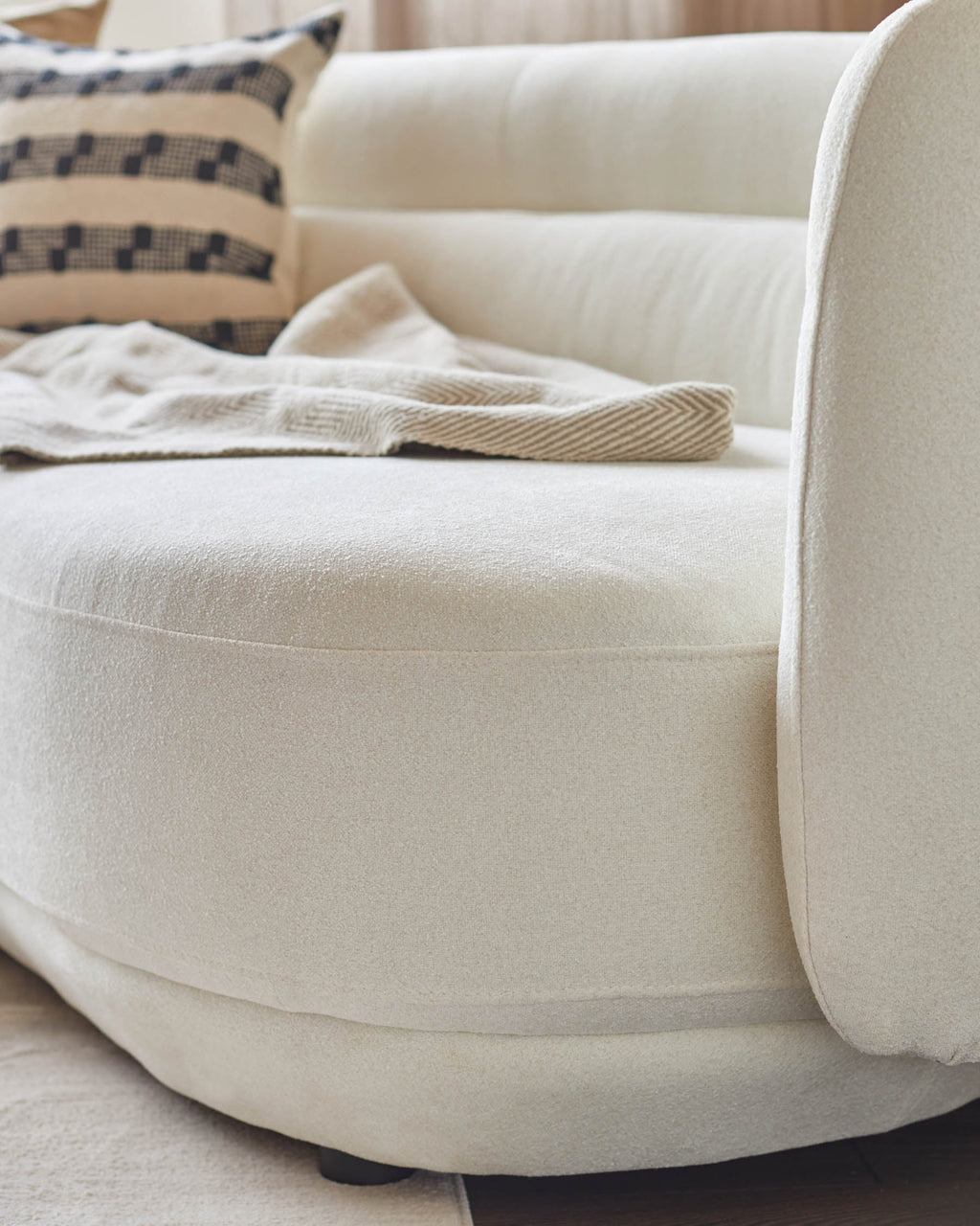 Henry Ivory Boucle 3 Seater Sofa