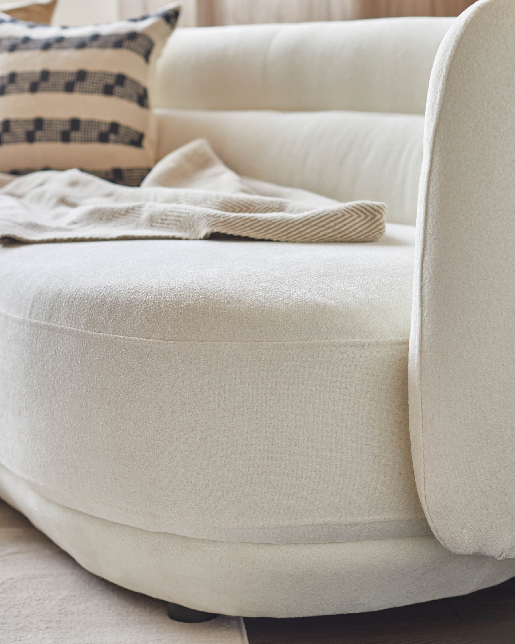 Henry Ivory Boucle 3 Seater Sofa