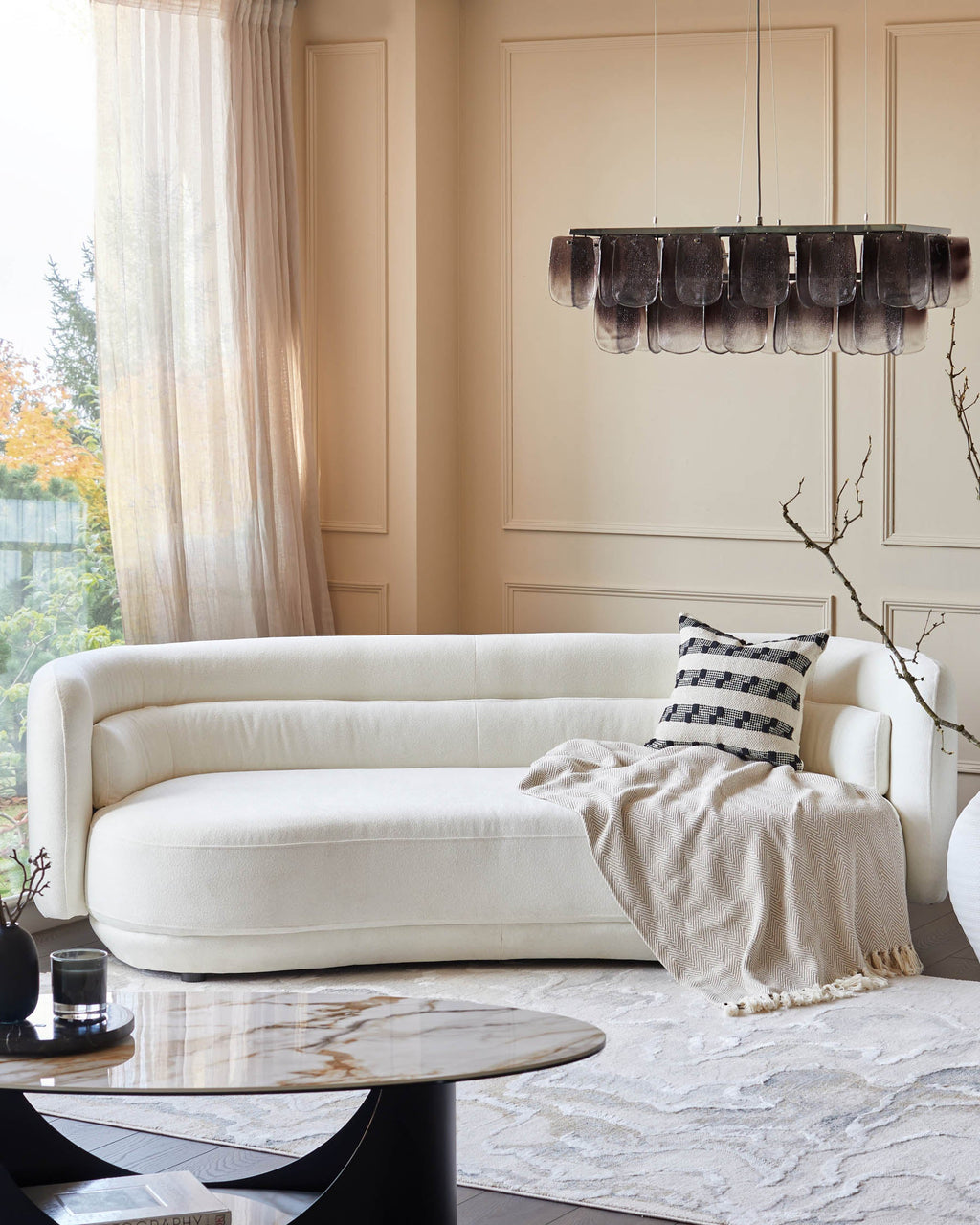 Henry Ivory Boucle 3 Seater Sofa