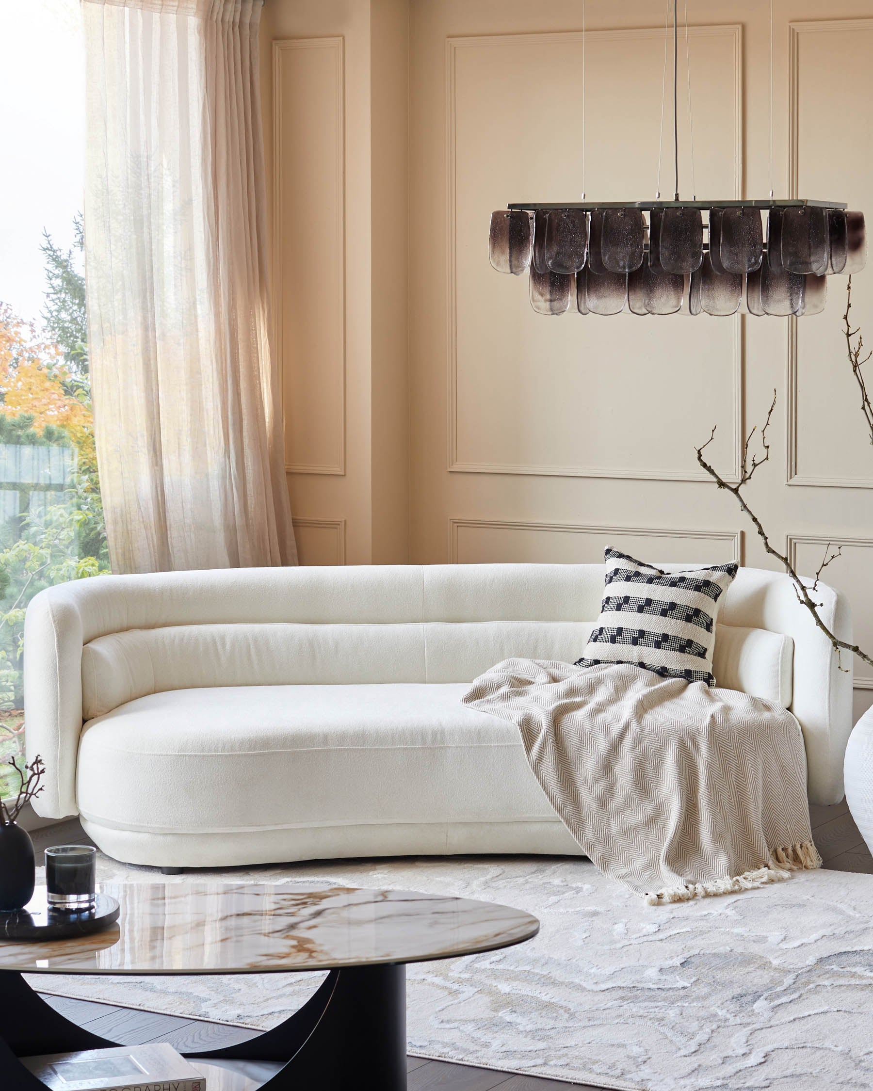 Henry Ivory Boucle 3 Seater Sofa