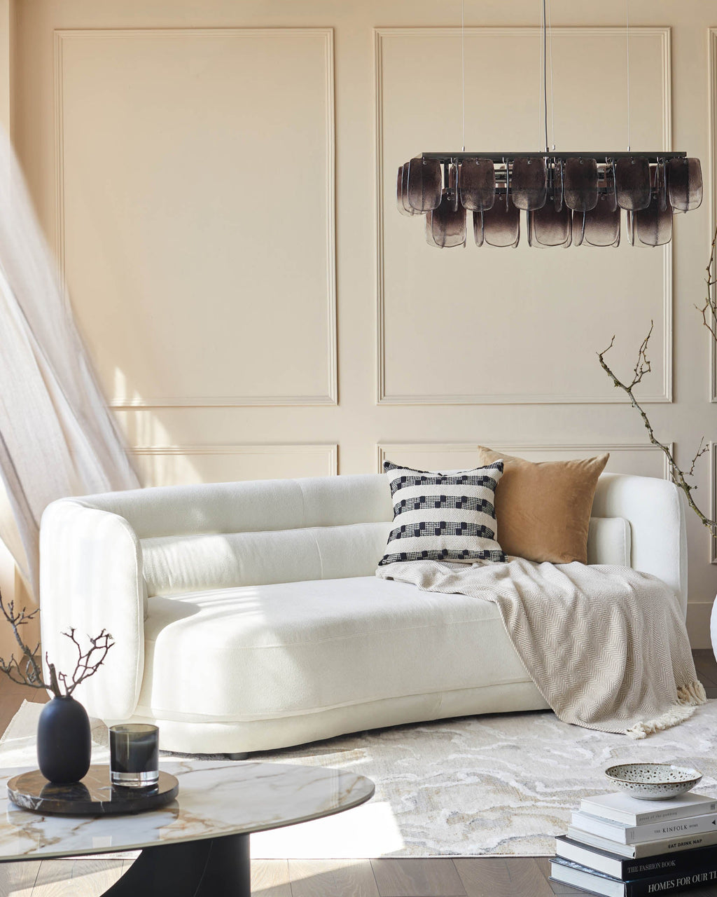 Henry Ivory Boucle 3 Seater Sofa