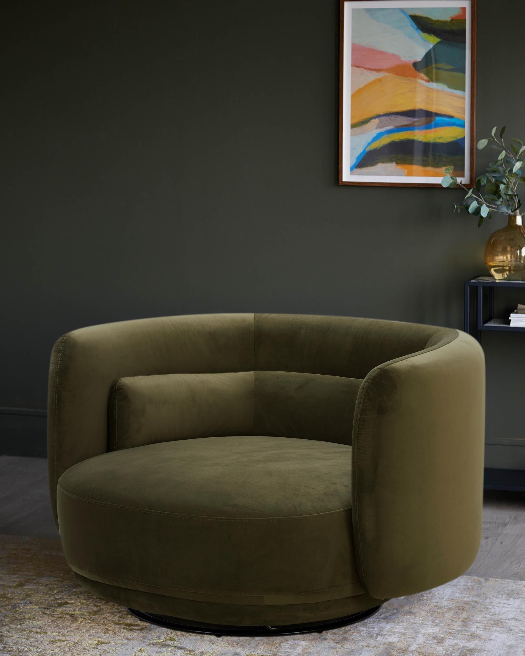 Henry olive green velvet love seat