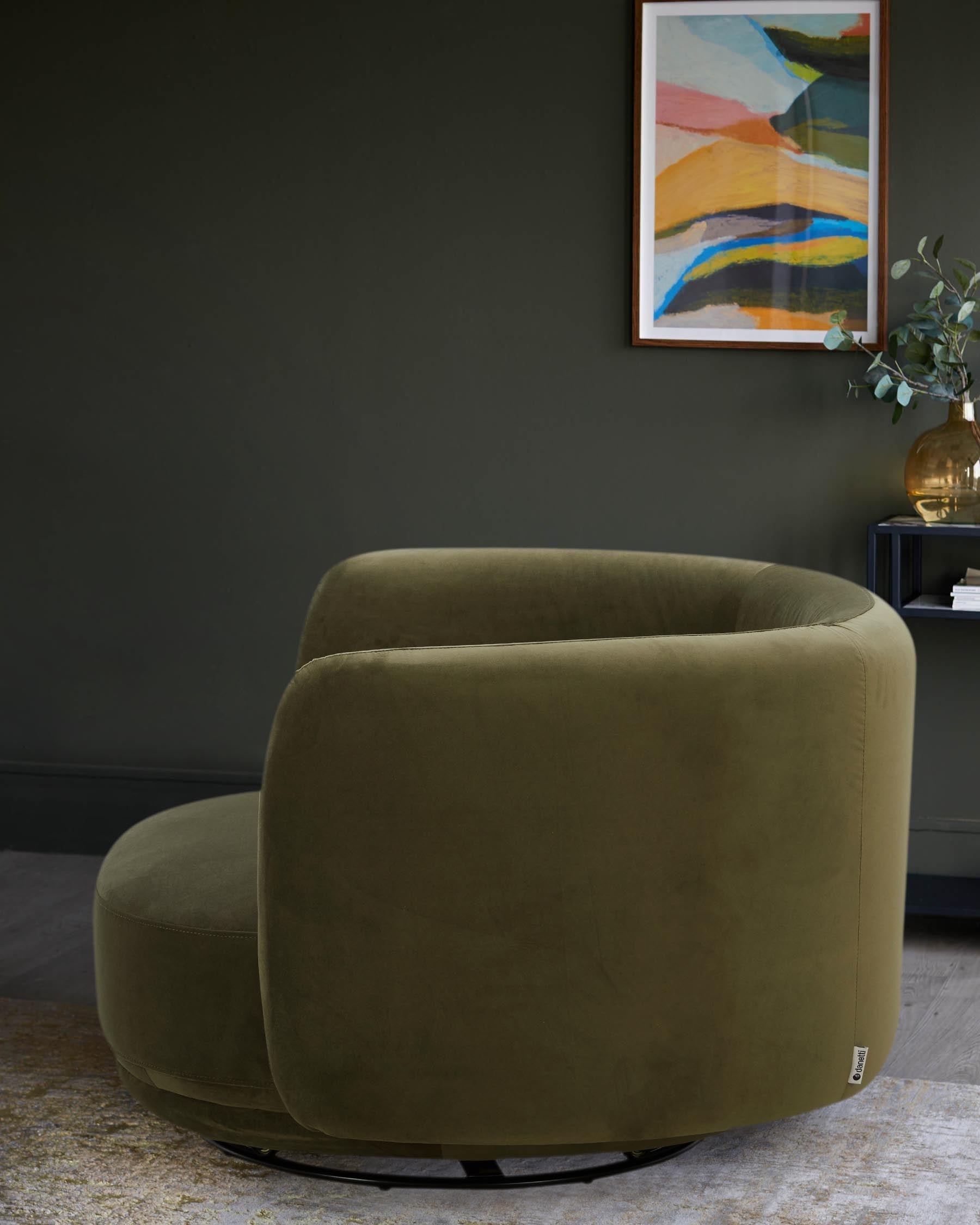 Henry olive green velvet love seat