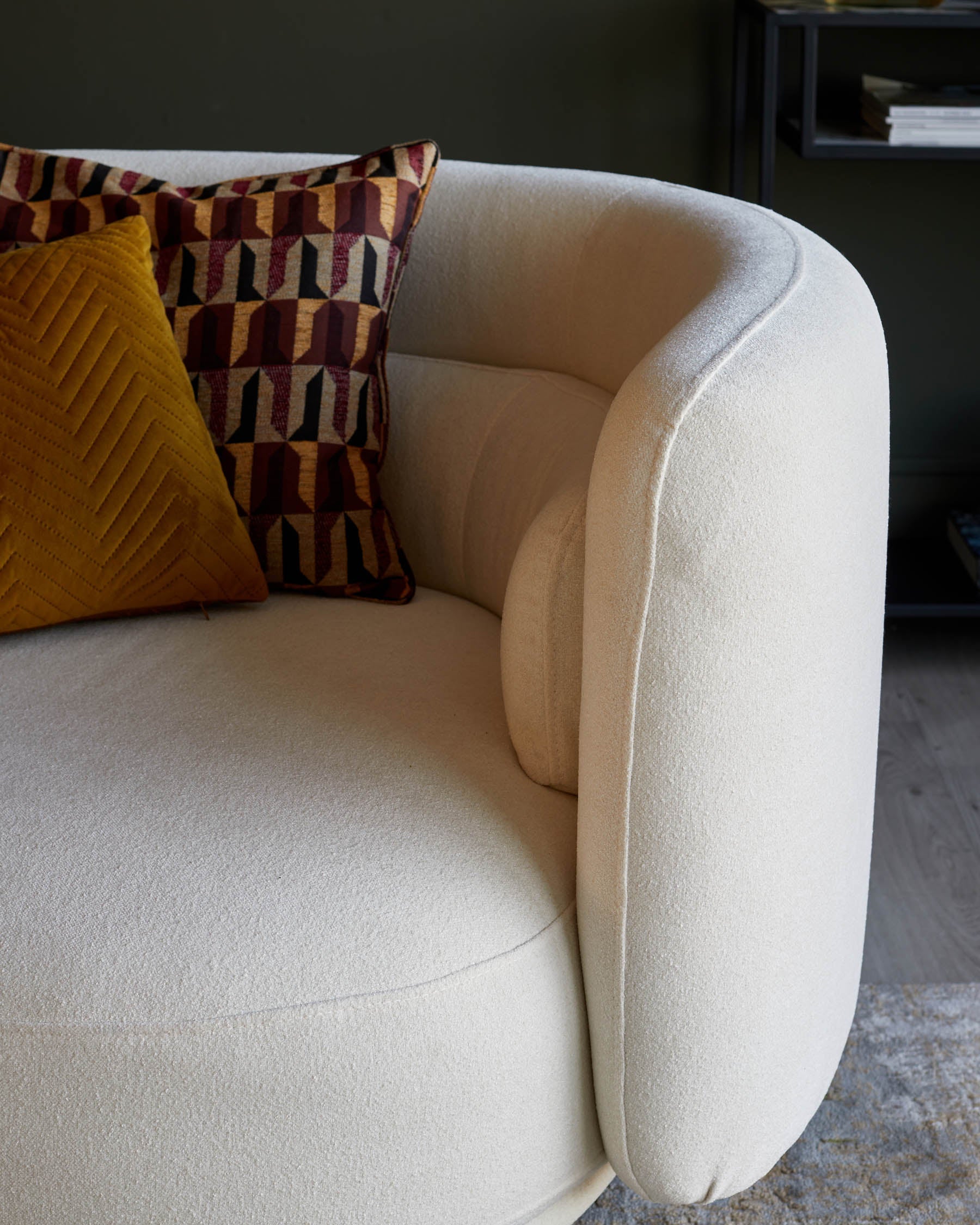 Henry Ivory Boucle Swivel Love Seat