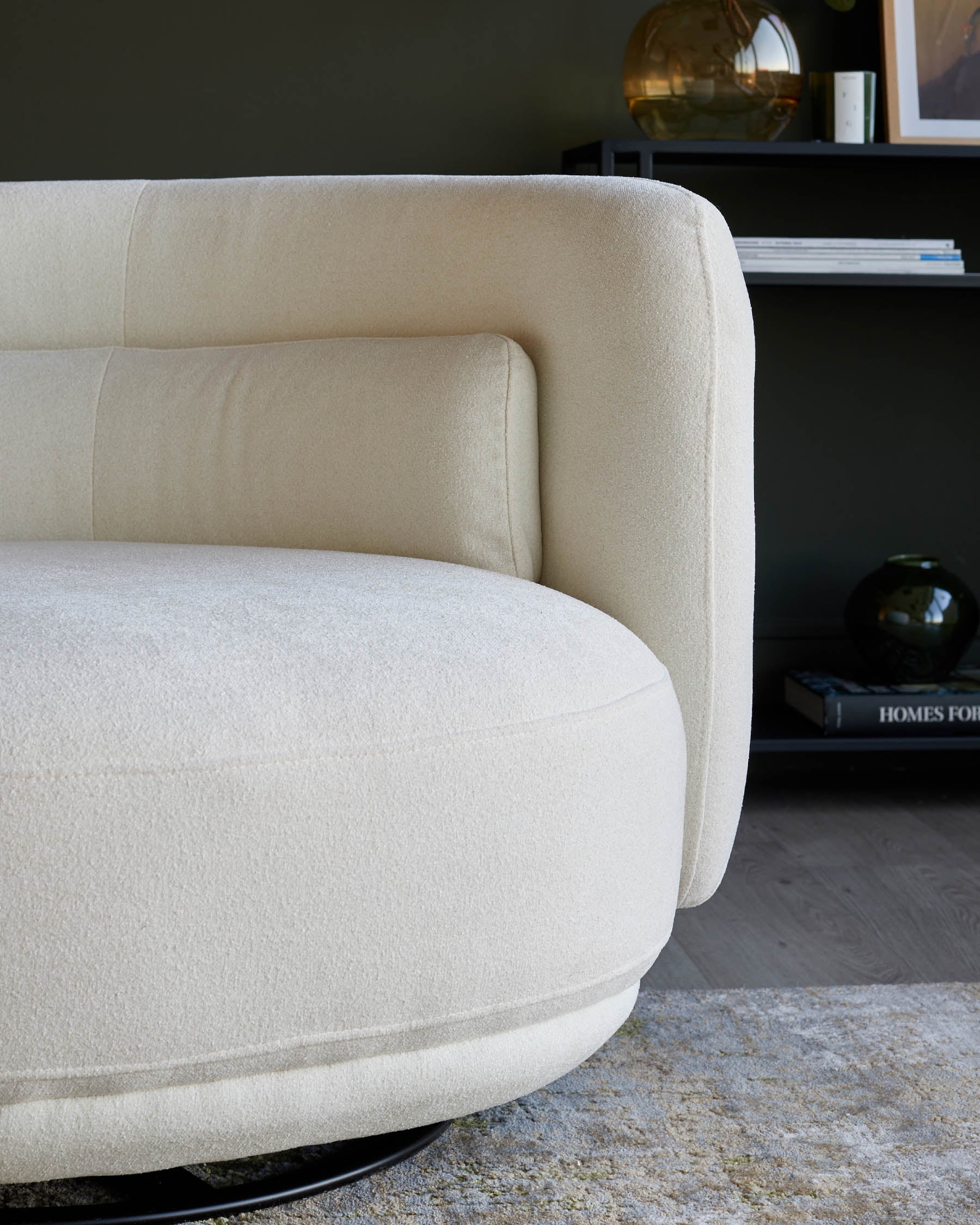 Henry Ivory Boucle Swivel Love Seat