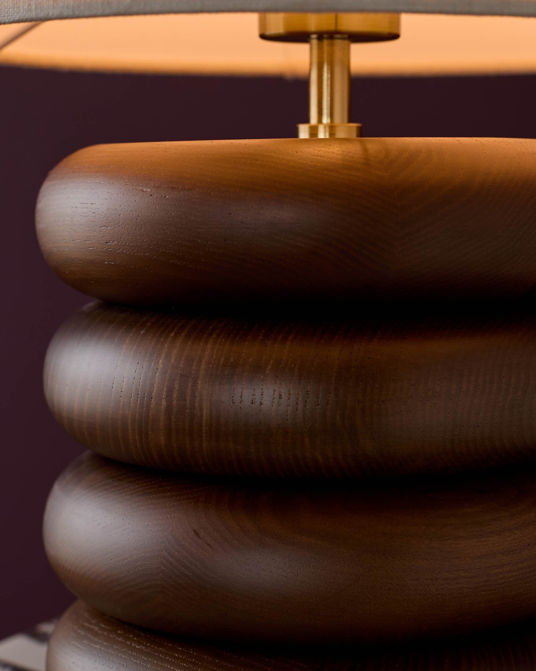 Hepworth natural linen and dark wood table lamp