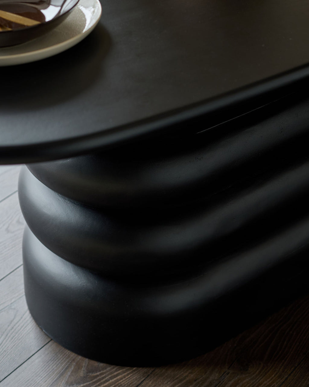 Hepworth black wood 8 seater dining table