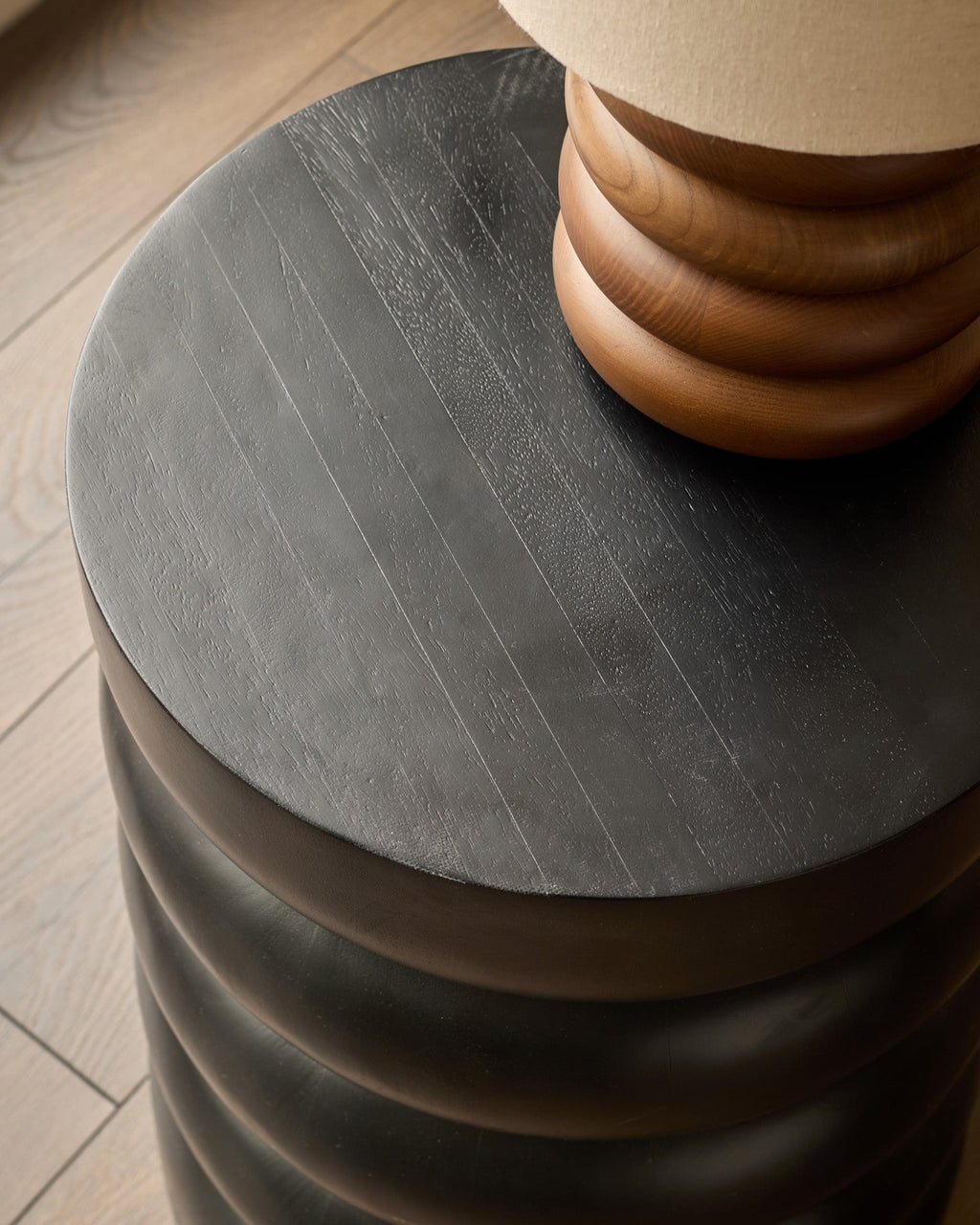 Hepworth black wood side table