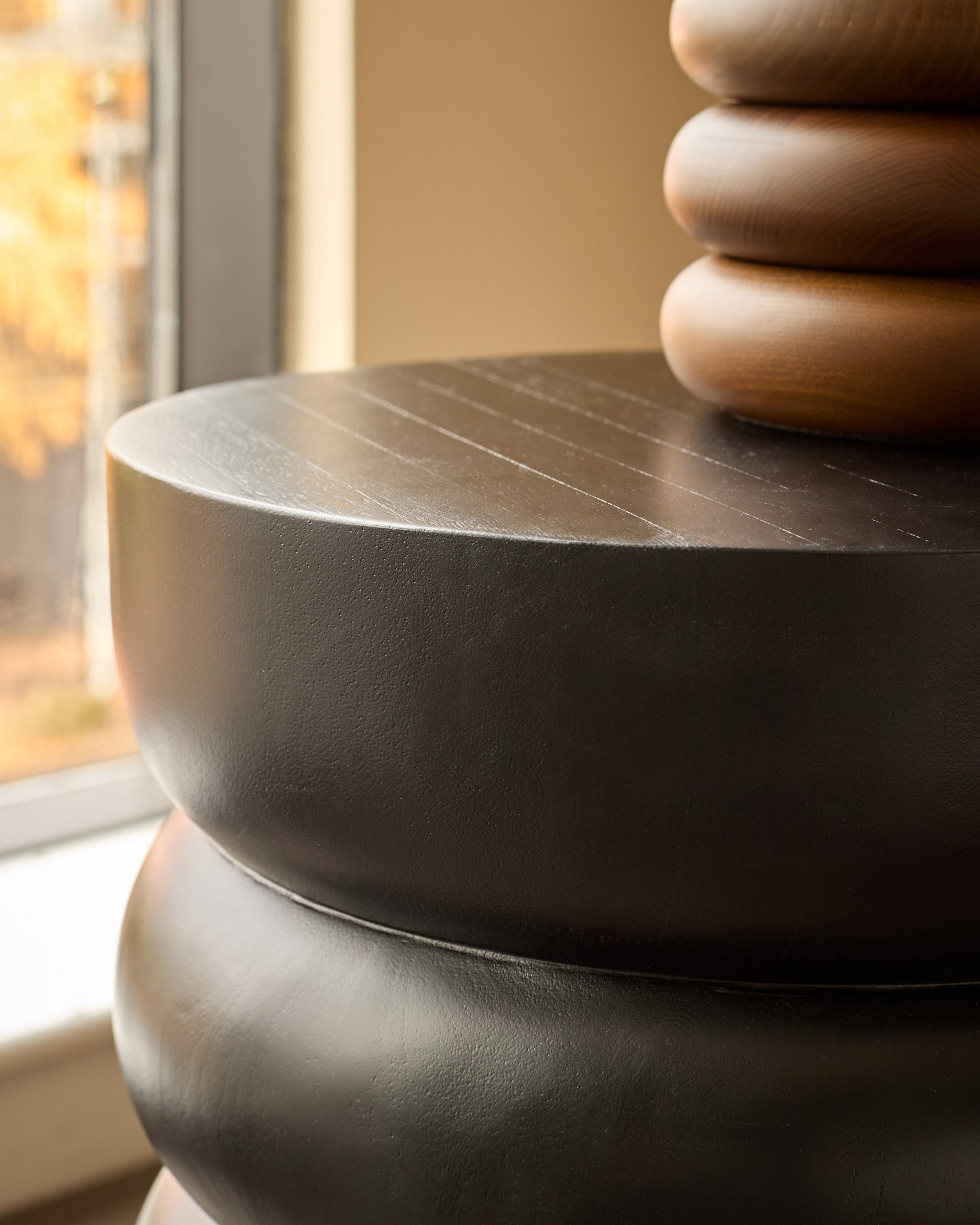 Hepworth black wood side table