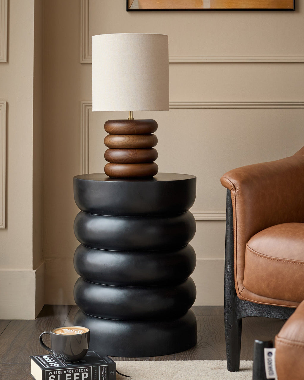 Hepworth black wood side table