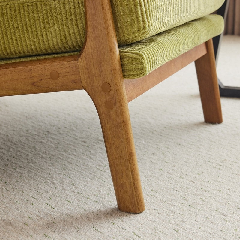 High Back Solid Wood Armrest Backrest Leisure Chair Accent Chair