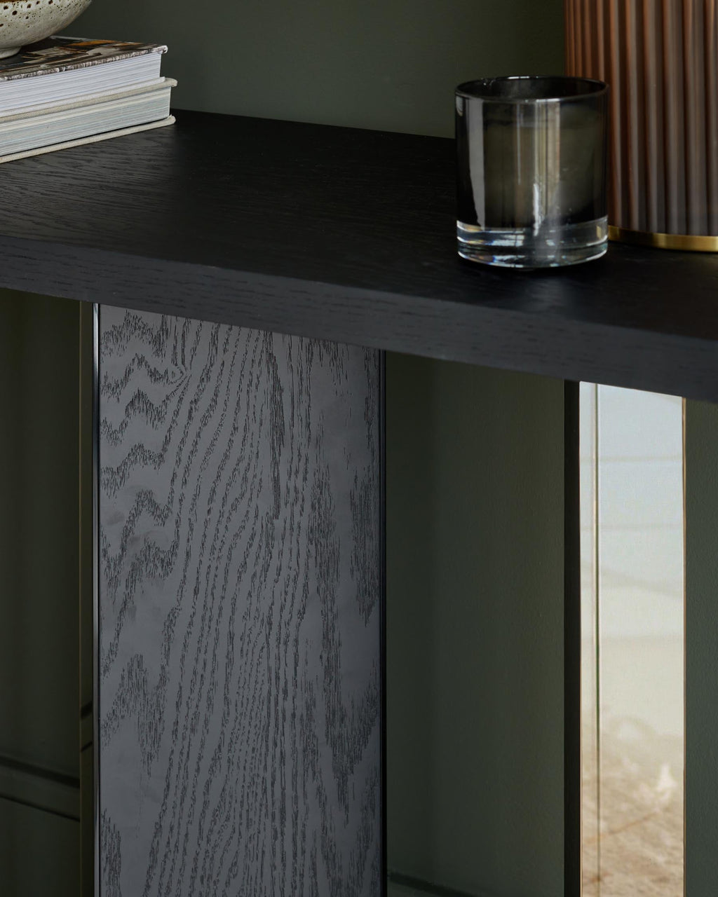 Holland black ash console table