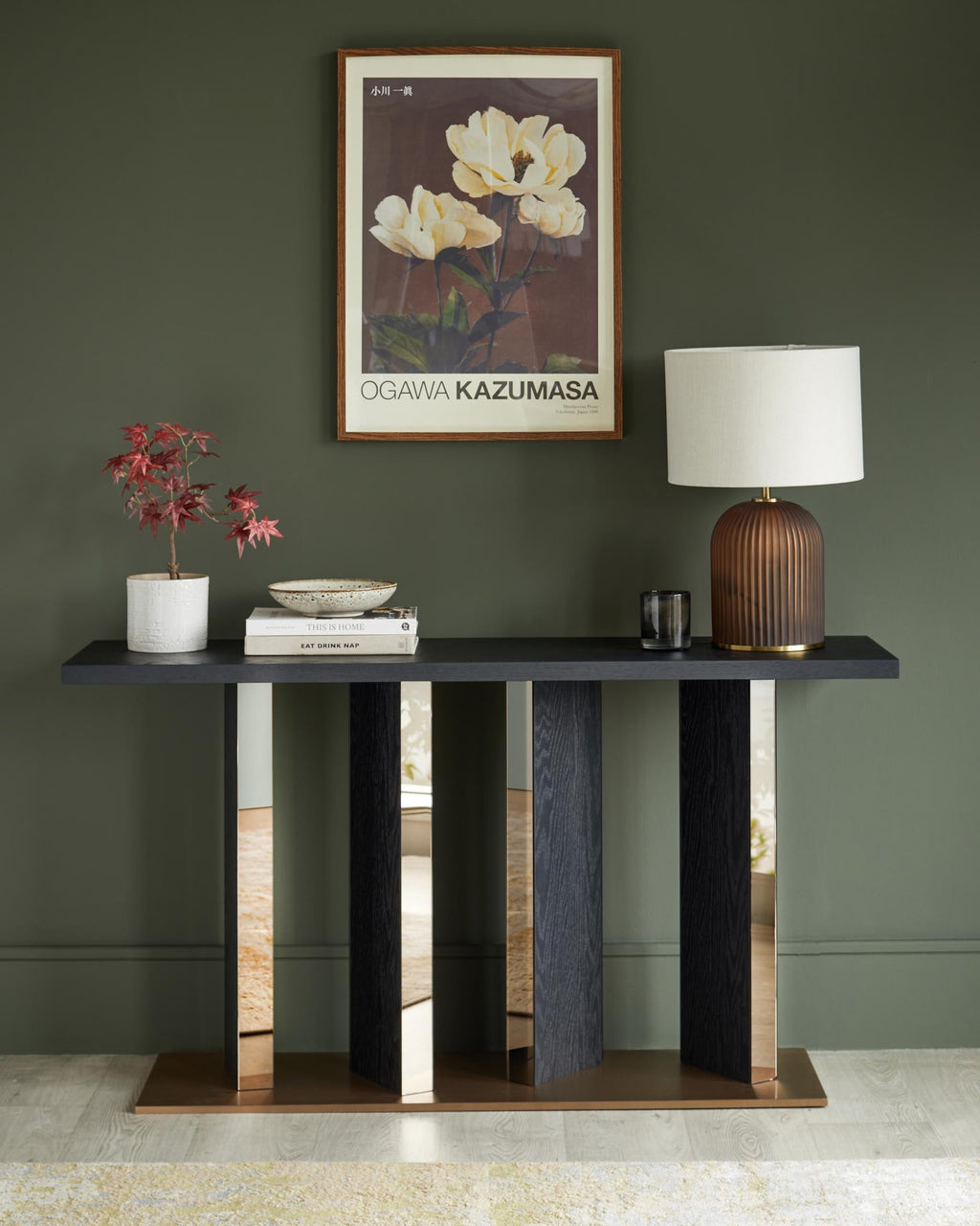 Holland black ash console table