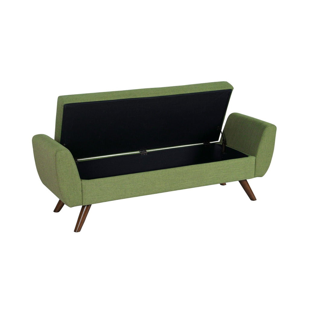 HomePop Modern Sherpa Storage Bench with Wood Legs