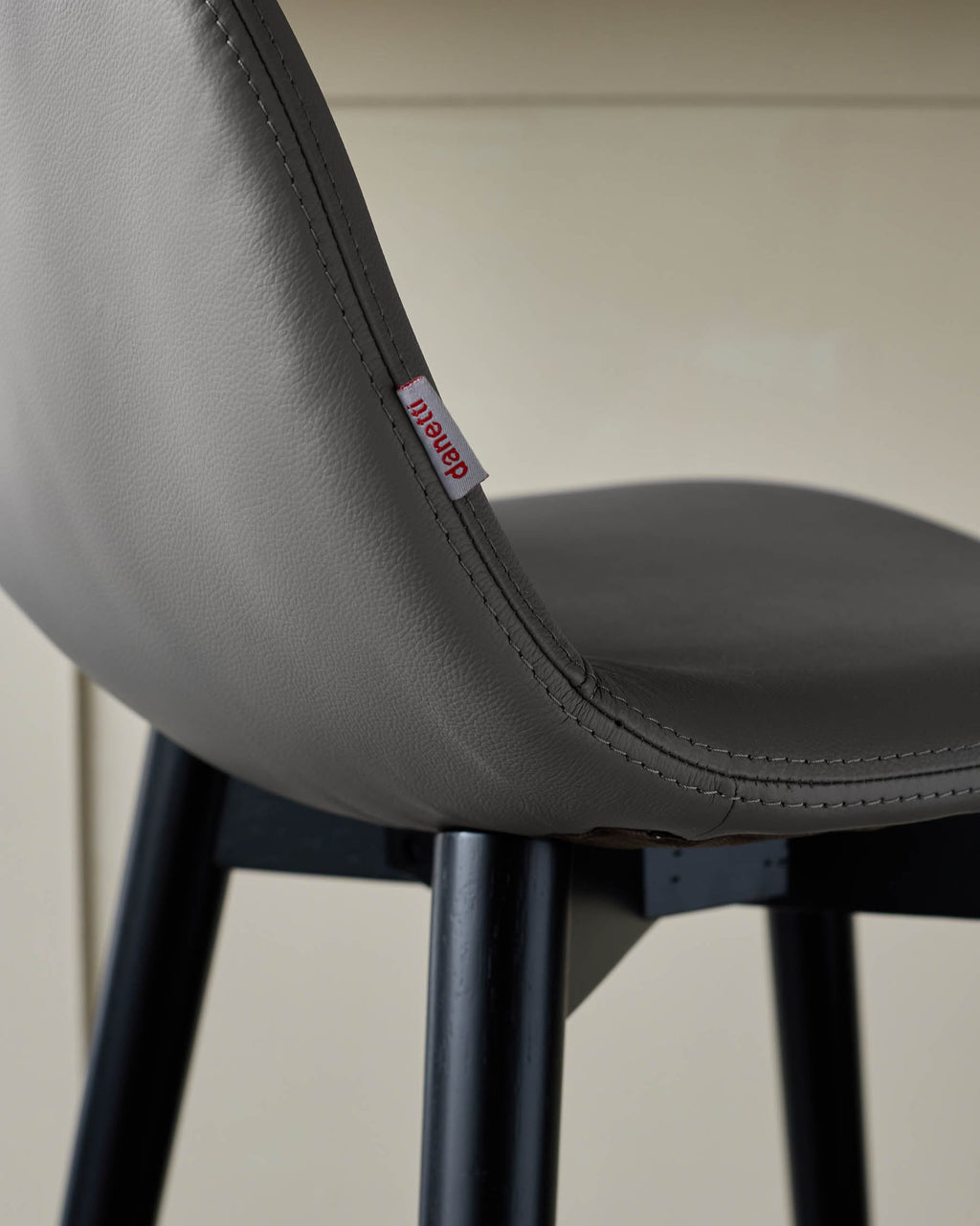 Hudson Dark Grey Leather Bar Stool